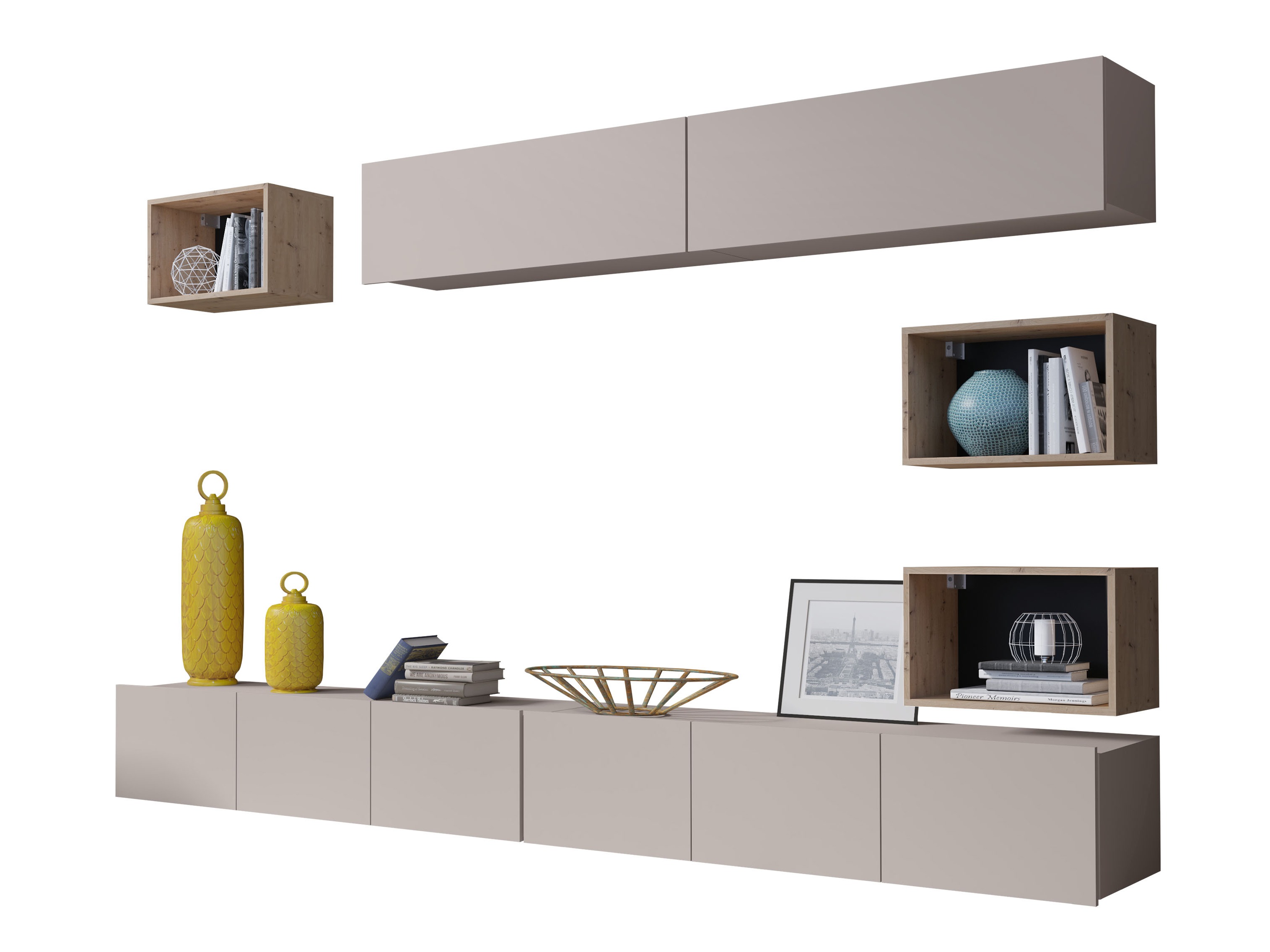 Set de living Remus XXXI (Cașmir + Stejar artizan)