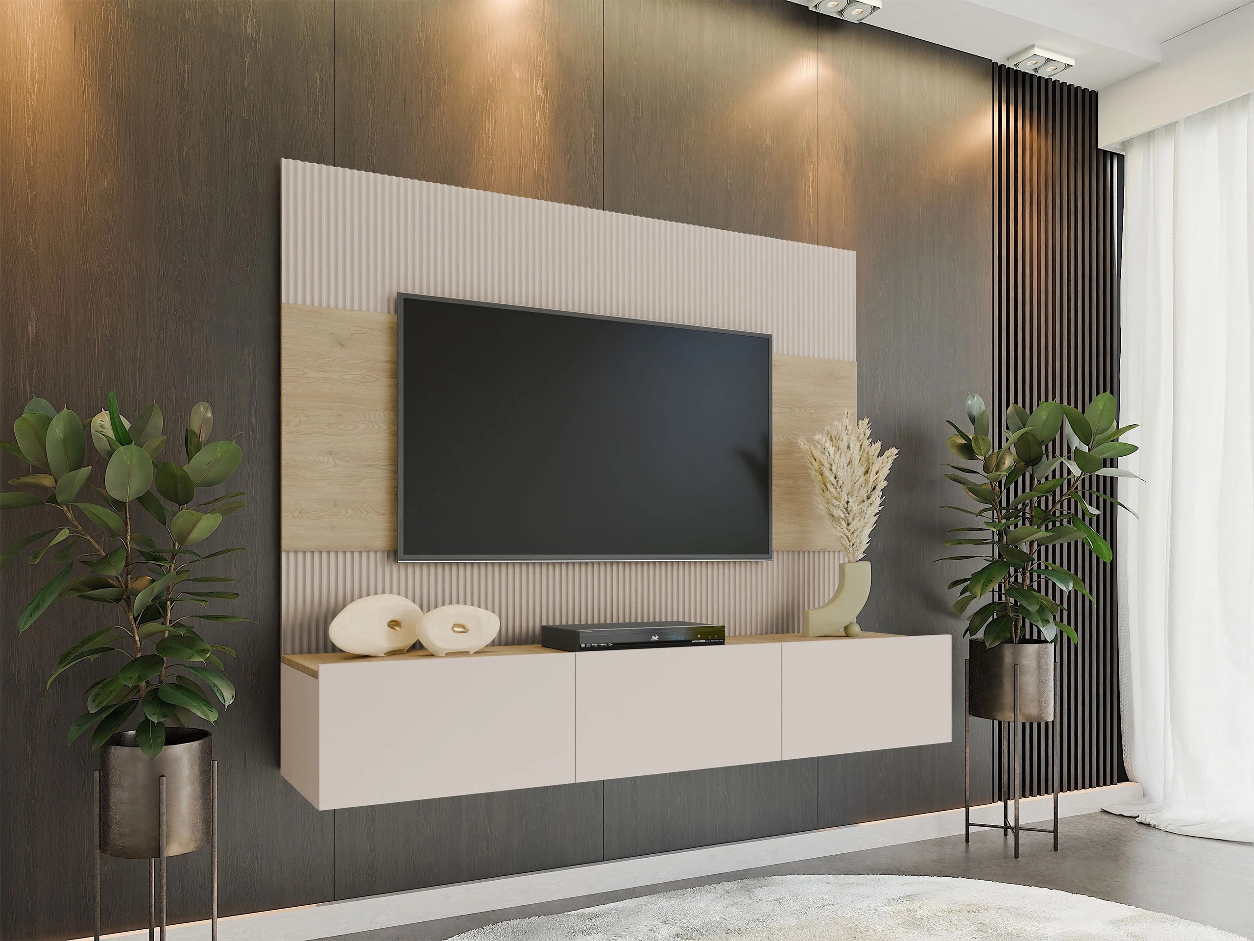 Set de living Comfivo Salix (Bej + Stejar Cremona)