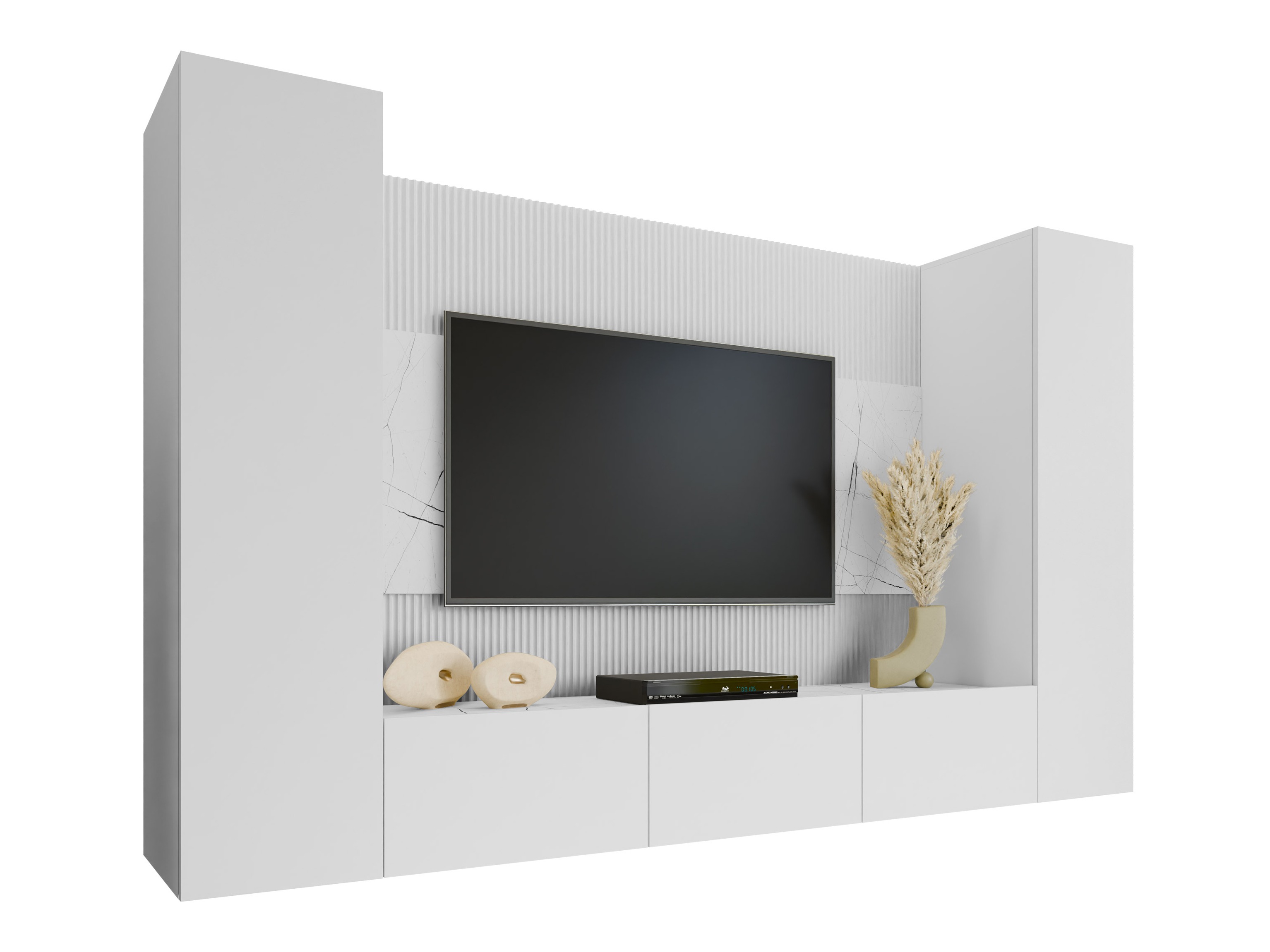 Set de living Comfivo Salix V (Alb + Marmură albă)