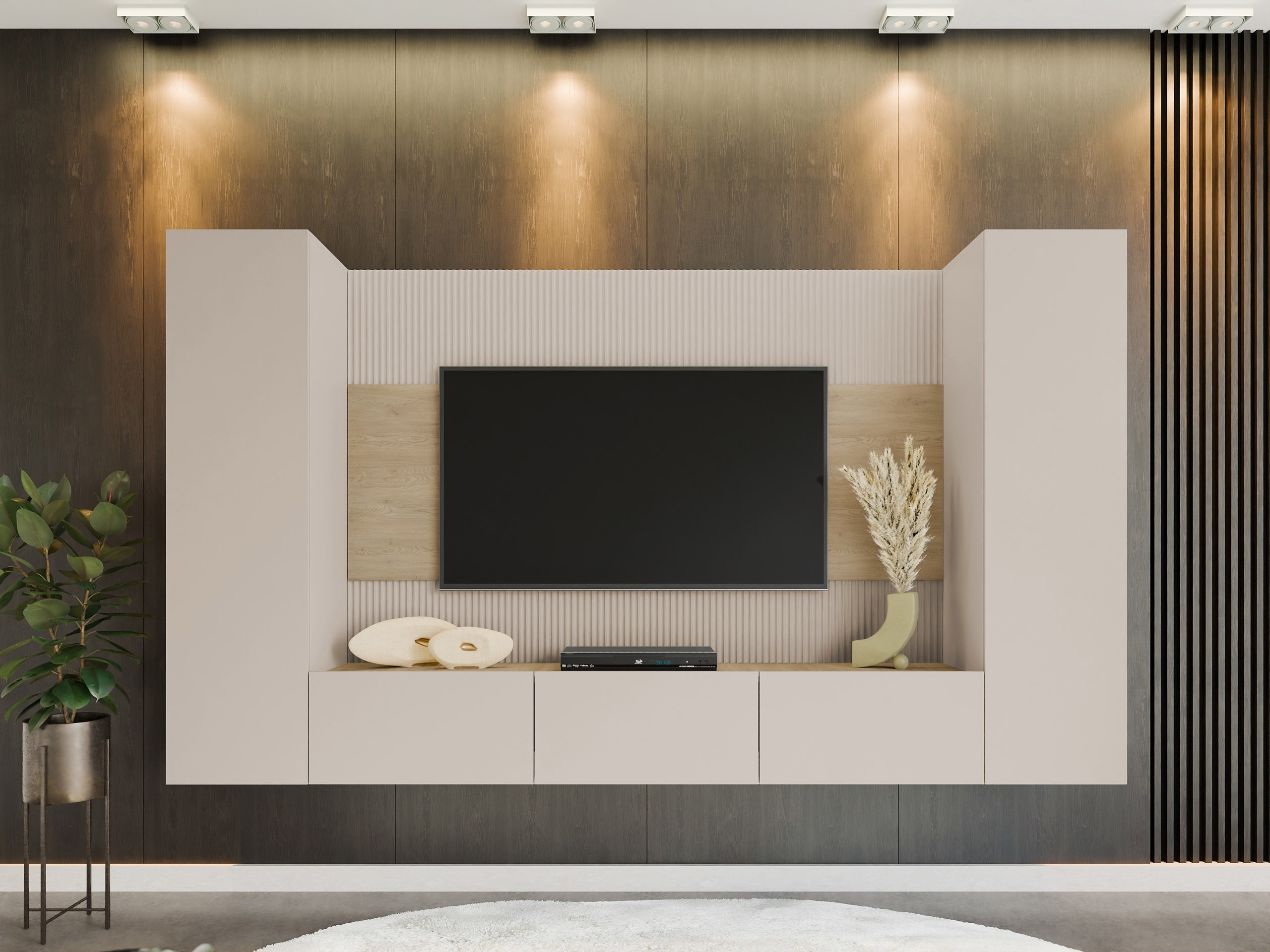 Set de living Comfivo Salix V (Bej + Stejar Cremona)