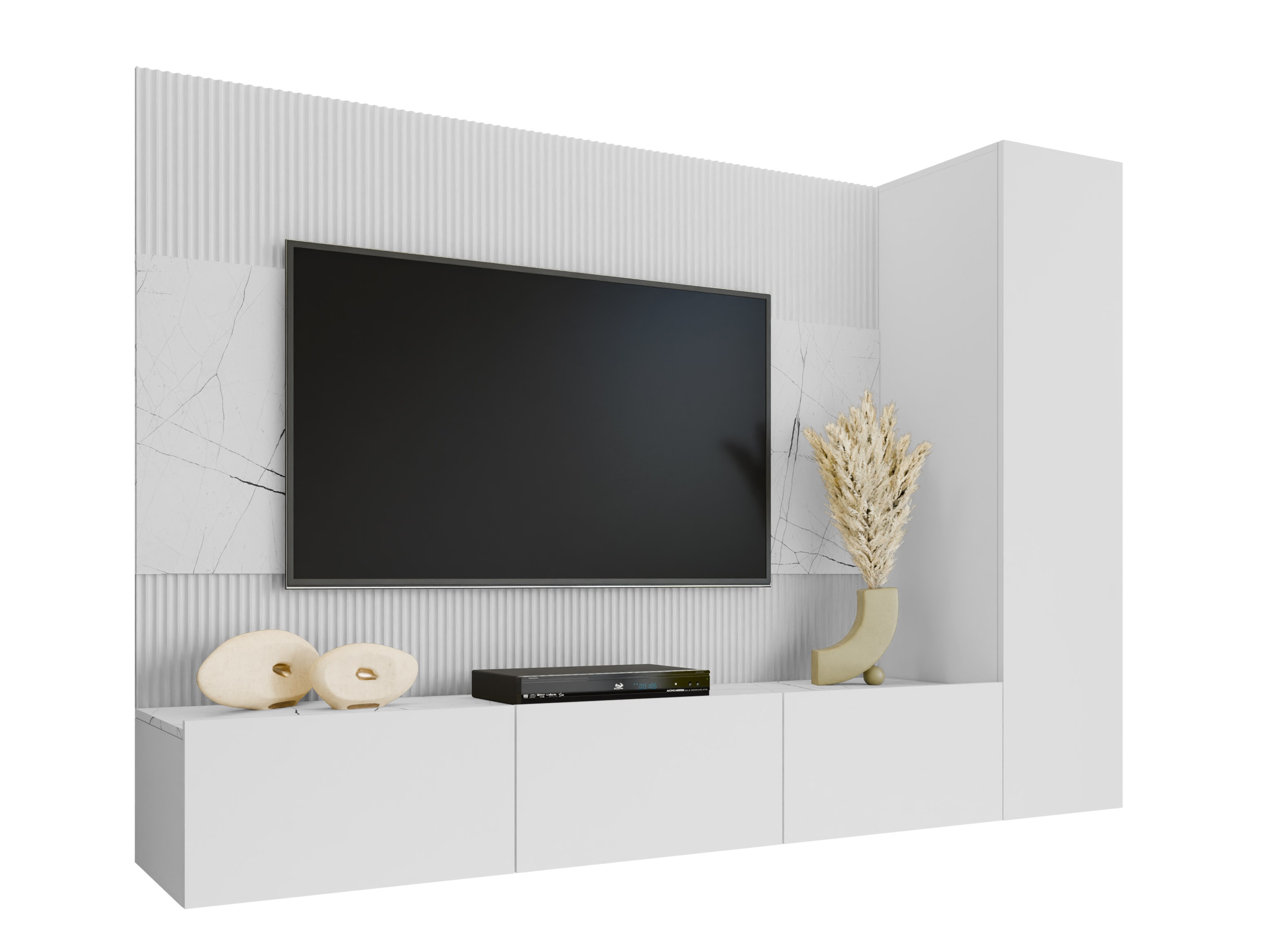 Set de living Comfivo Salix VI (Alb + Marmură albă)