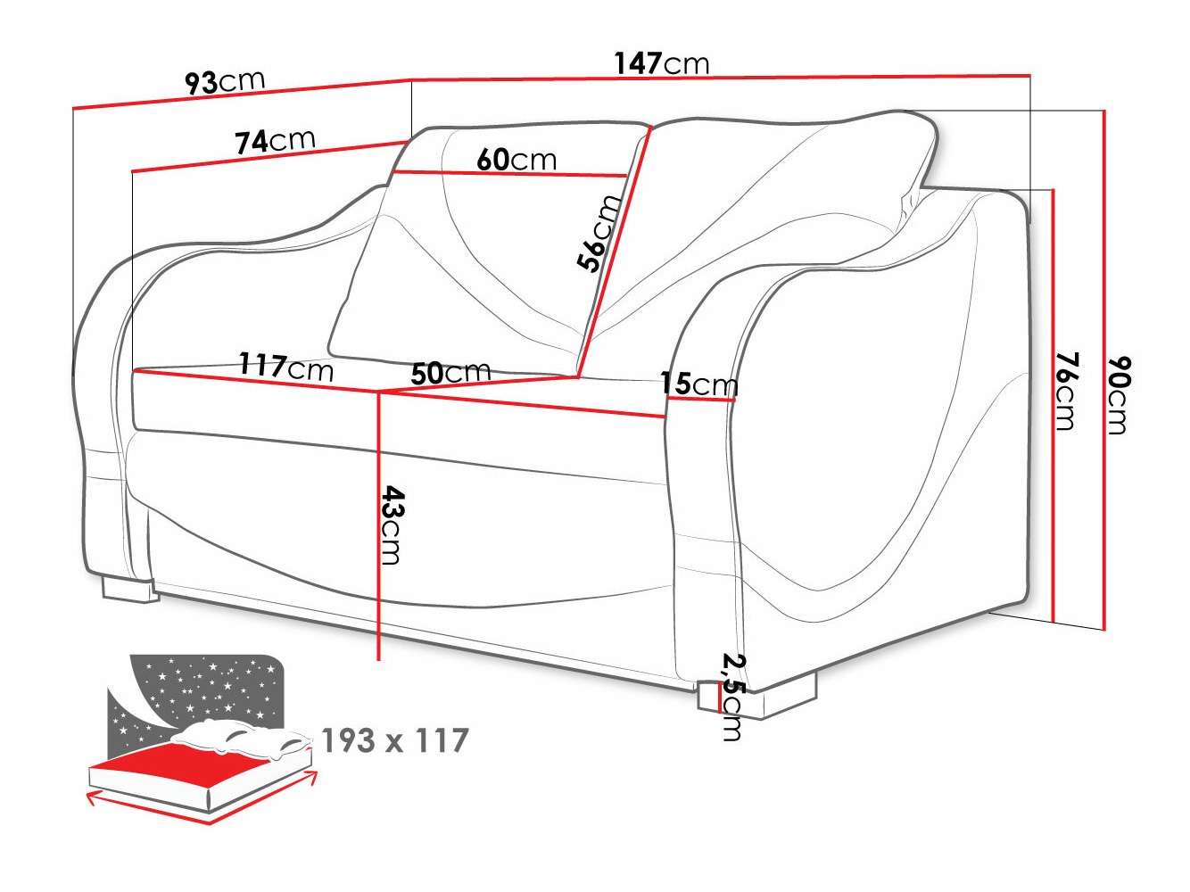 Canapea extensibilă Decatur 102 (W-69 + Berlin 03)