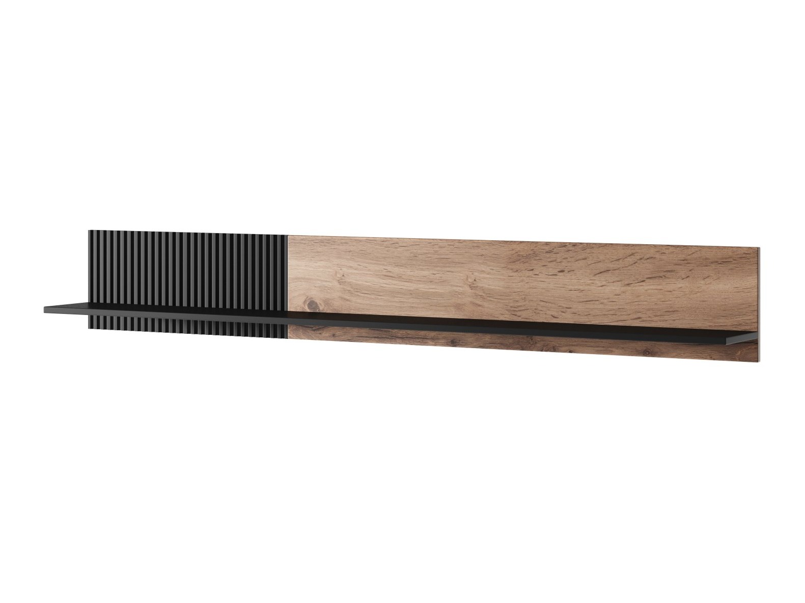 Raft de perete Luelia 122 (Negru + Stejar Wotan)