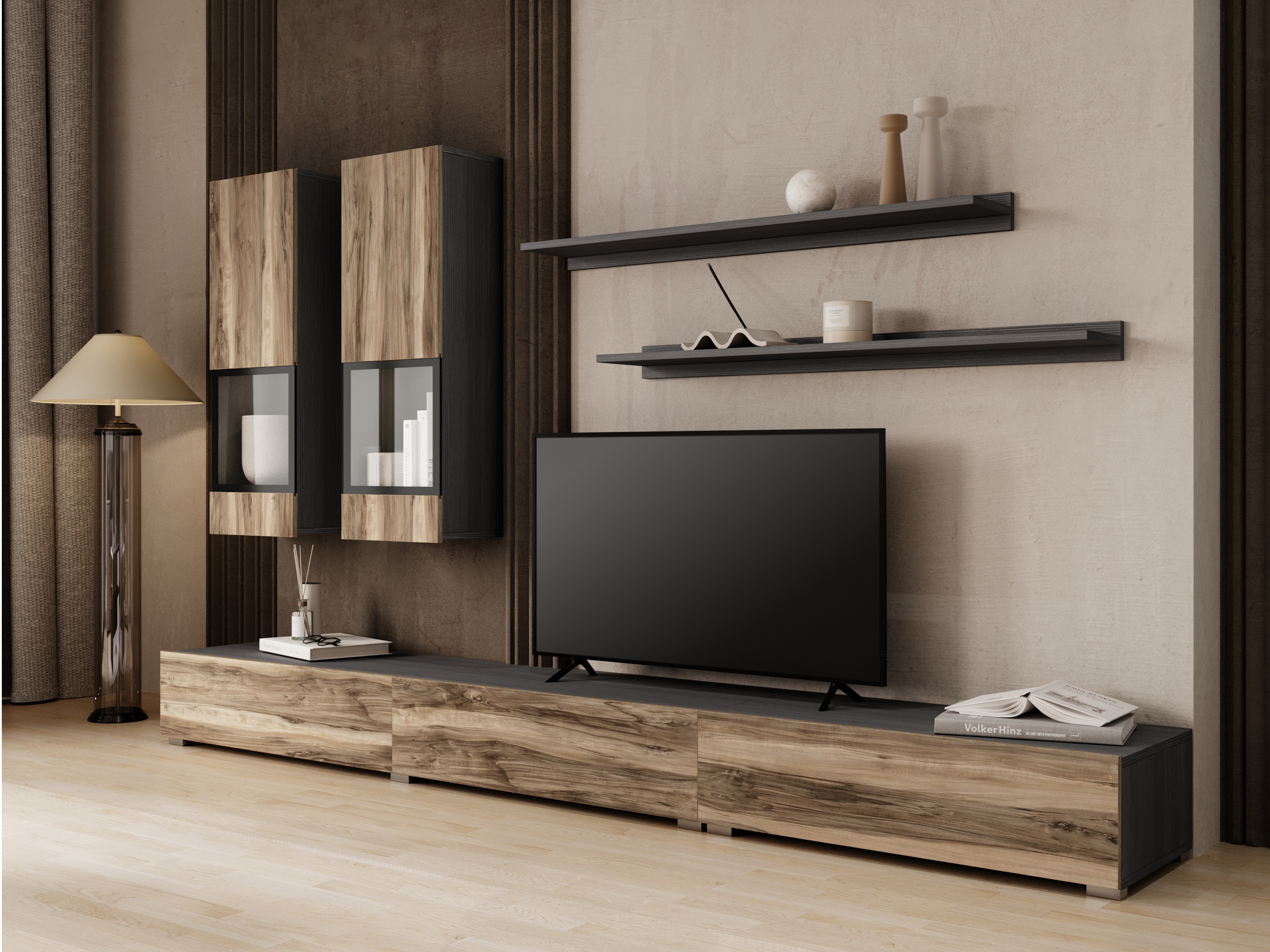 Set de living Serodeu 100 (Nuc + Maro închis)