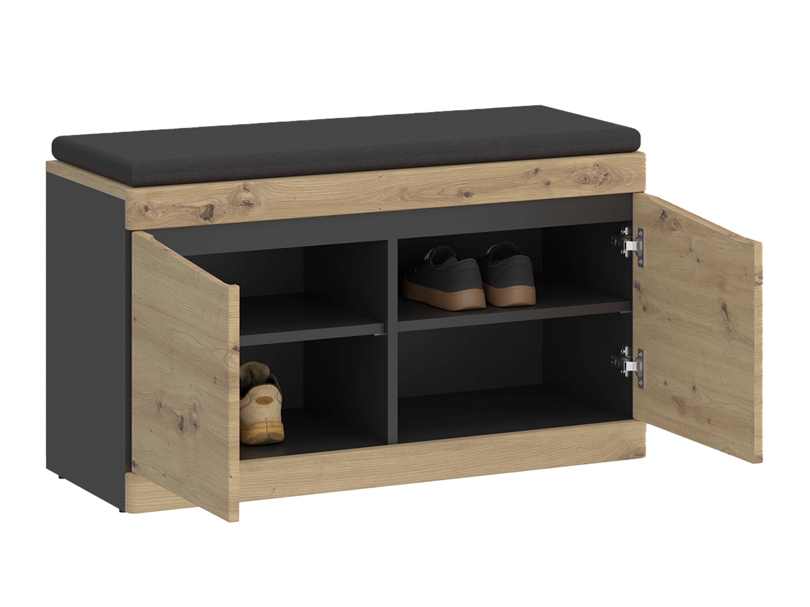 Dulap pantofi Ontario 146 (Stejar artizan + Antracit)