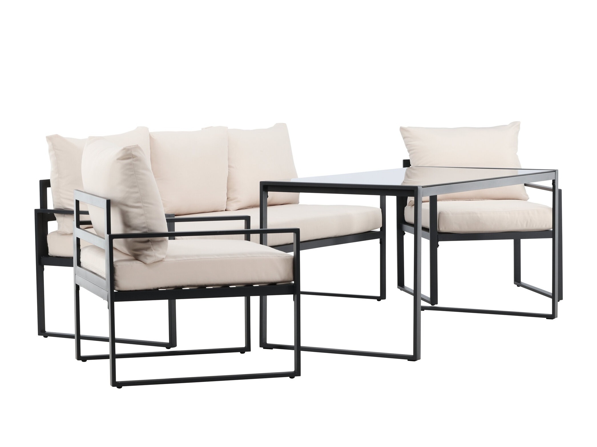 Set mobilier de exterior Dallas 4733 (Negru + Bej)