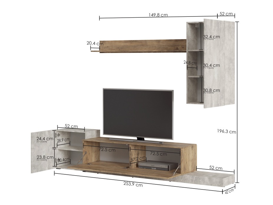 Set de living Ontario 158 (Gri deschis + Castan)