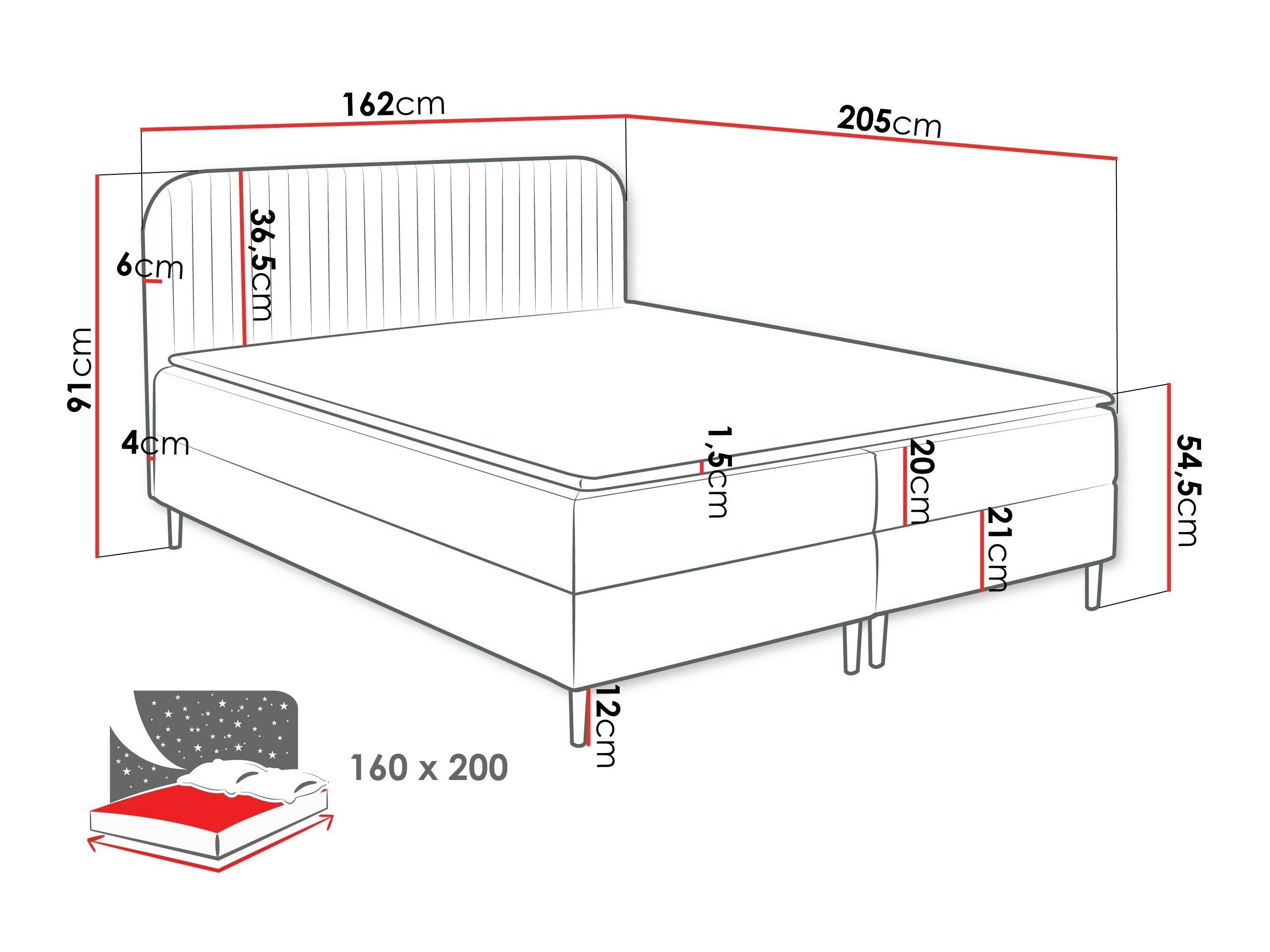 Pat boxspring Rivus (Coral 35)