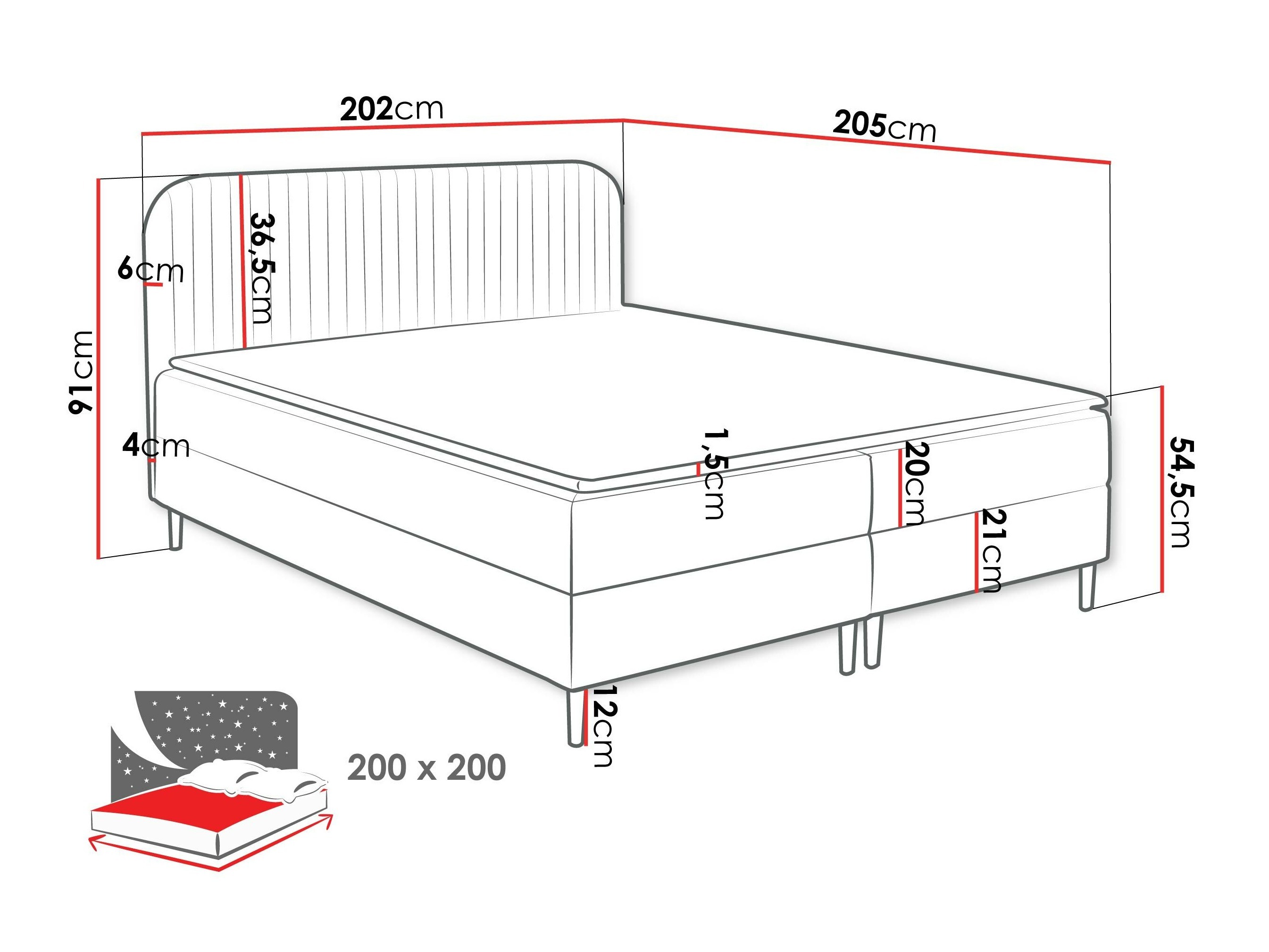 Pat boxspring Rivus (Coral 35)