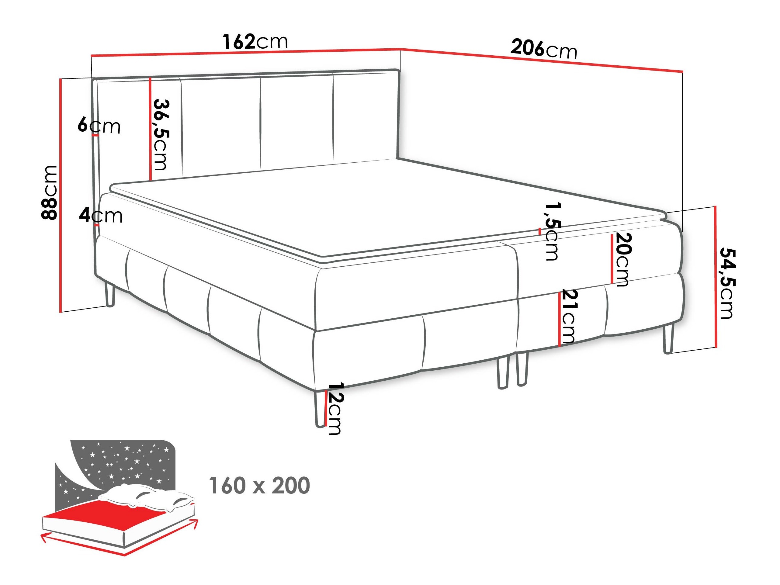 Pat boxspring Rivus I (Coral 20)