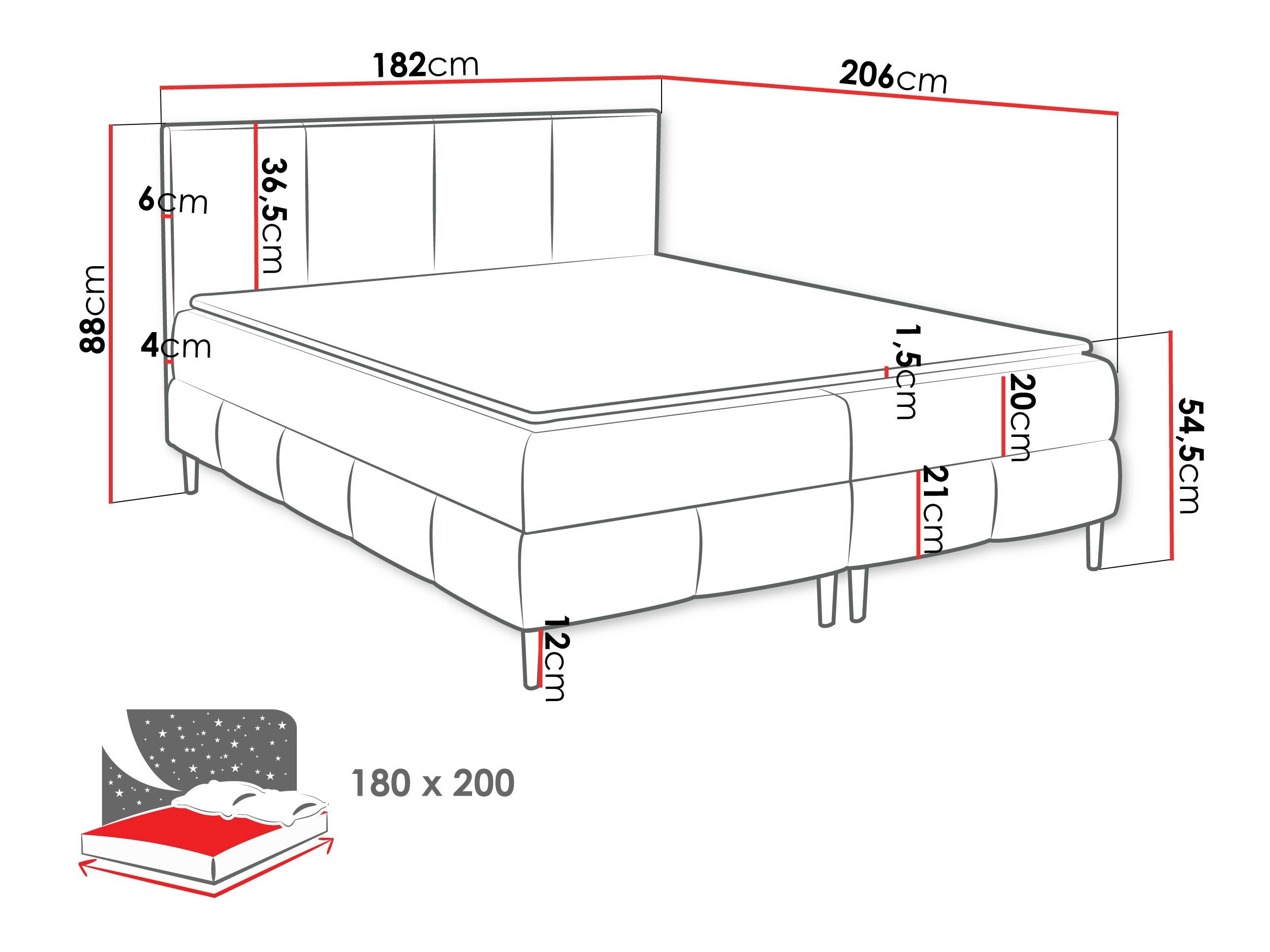 Pat boxspring Rivus I (Coral 20)