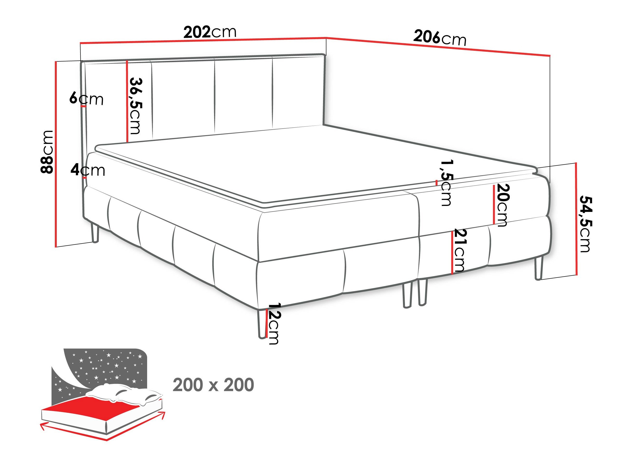 Pat boxspring Rivus I (Coral 60)