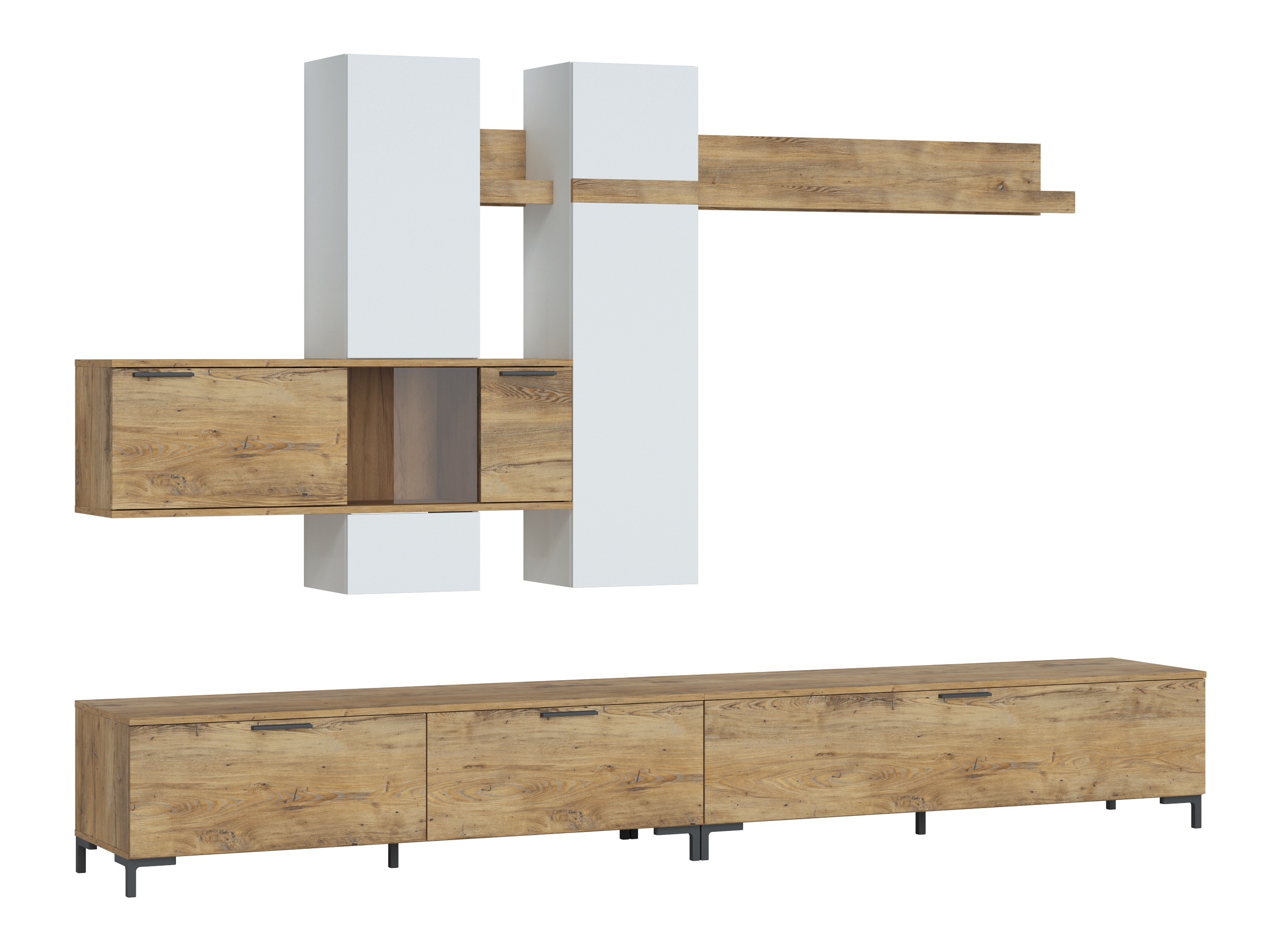 Set de living Salnola 105 (Alb + Castan)
