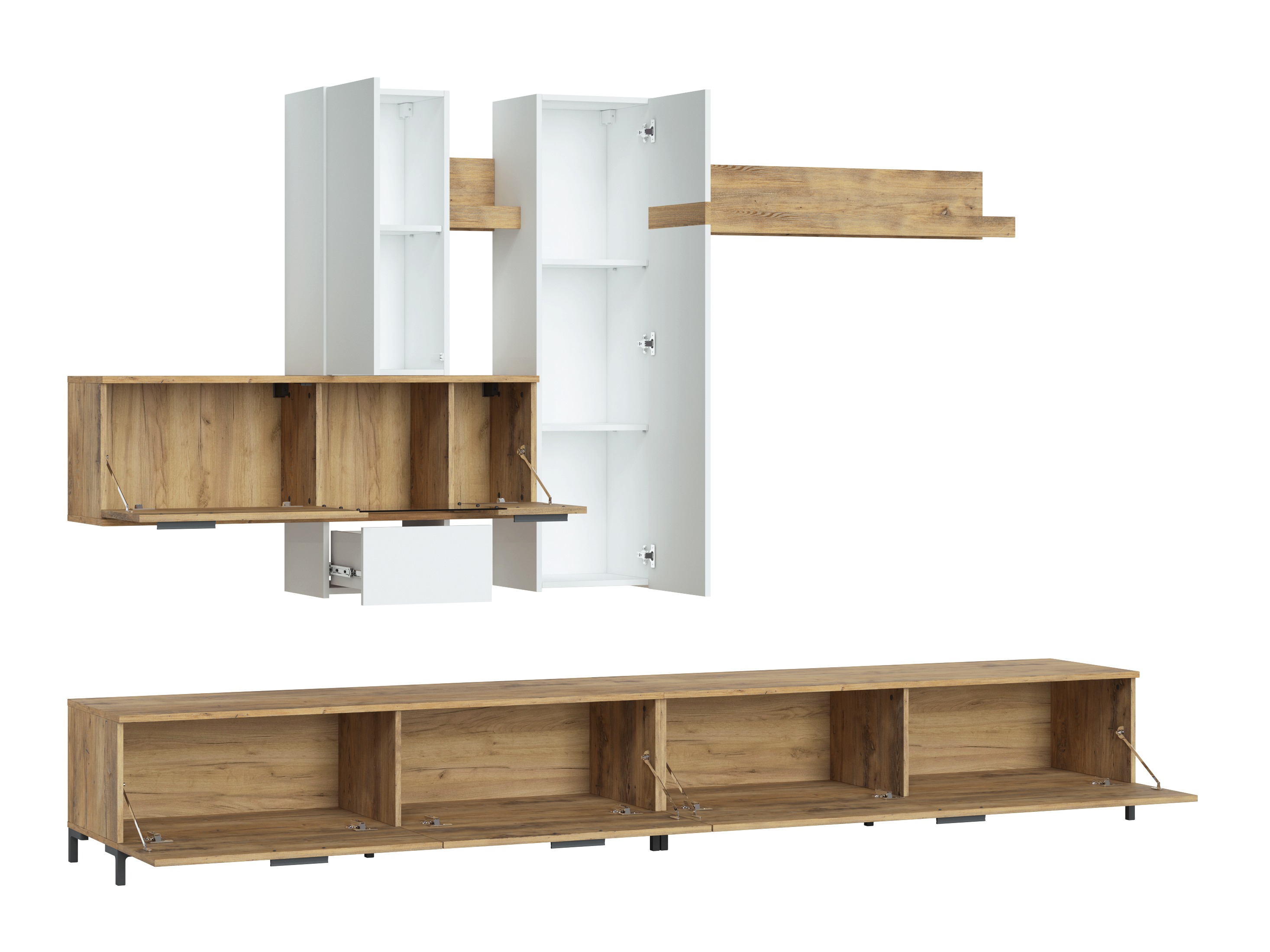 Set de living Salnola 105 (Alb + Castan)