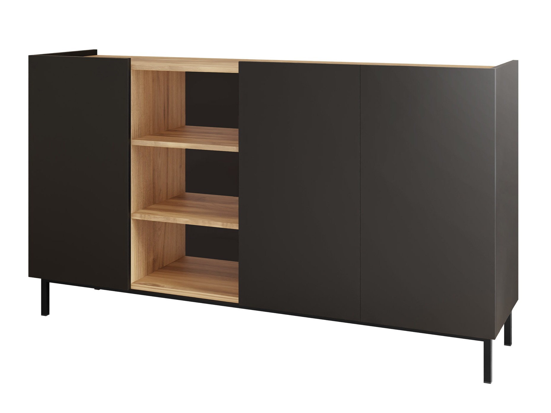 Bufet Veldome 100 (Negru + Maro deschis)