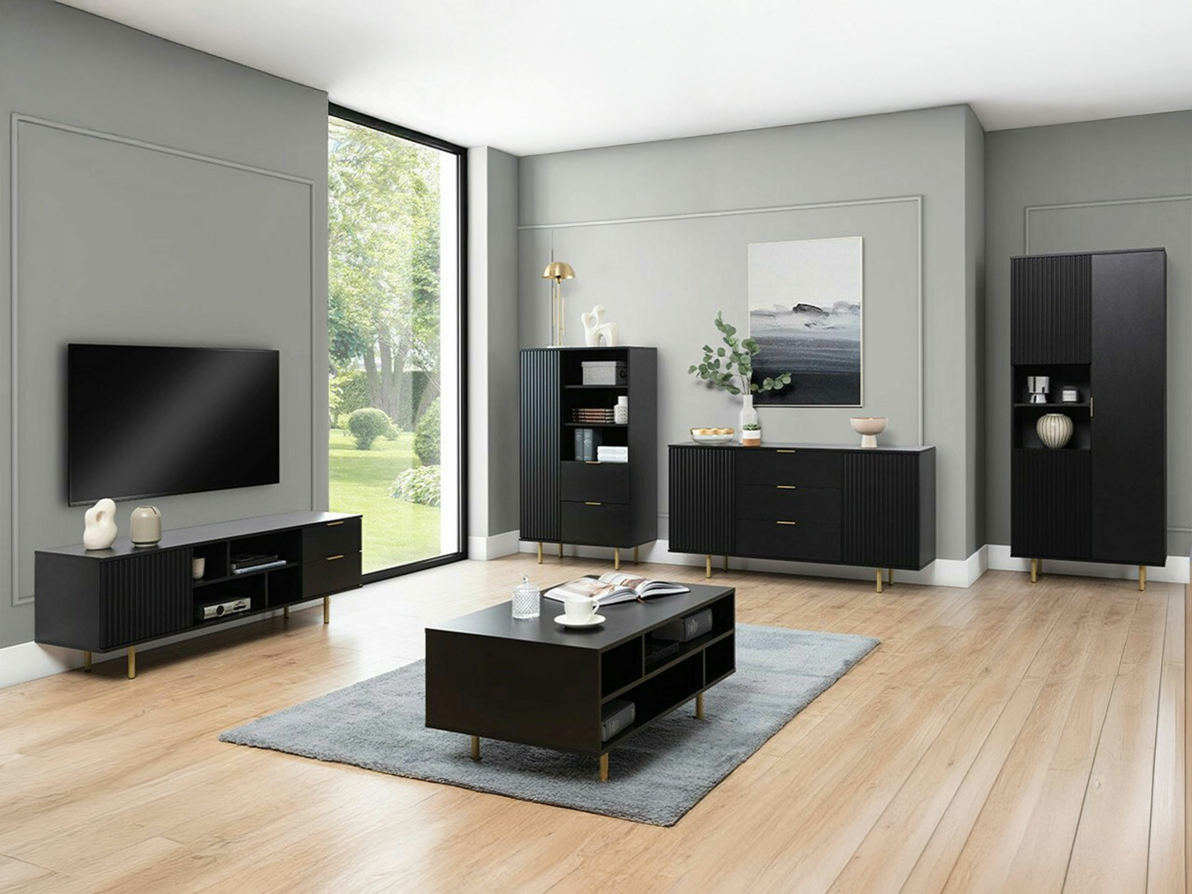 Set de living Decus I (Negru)