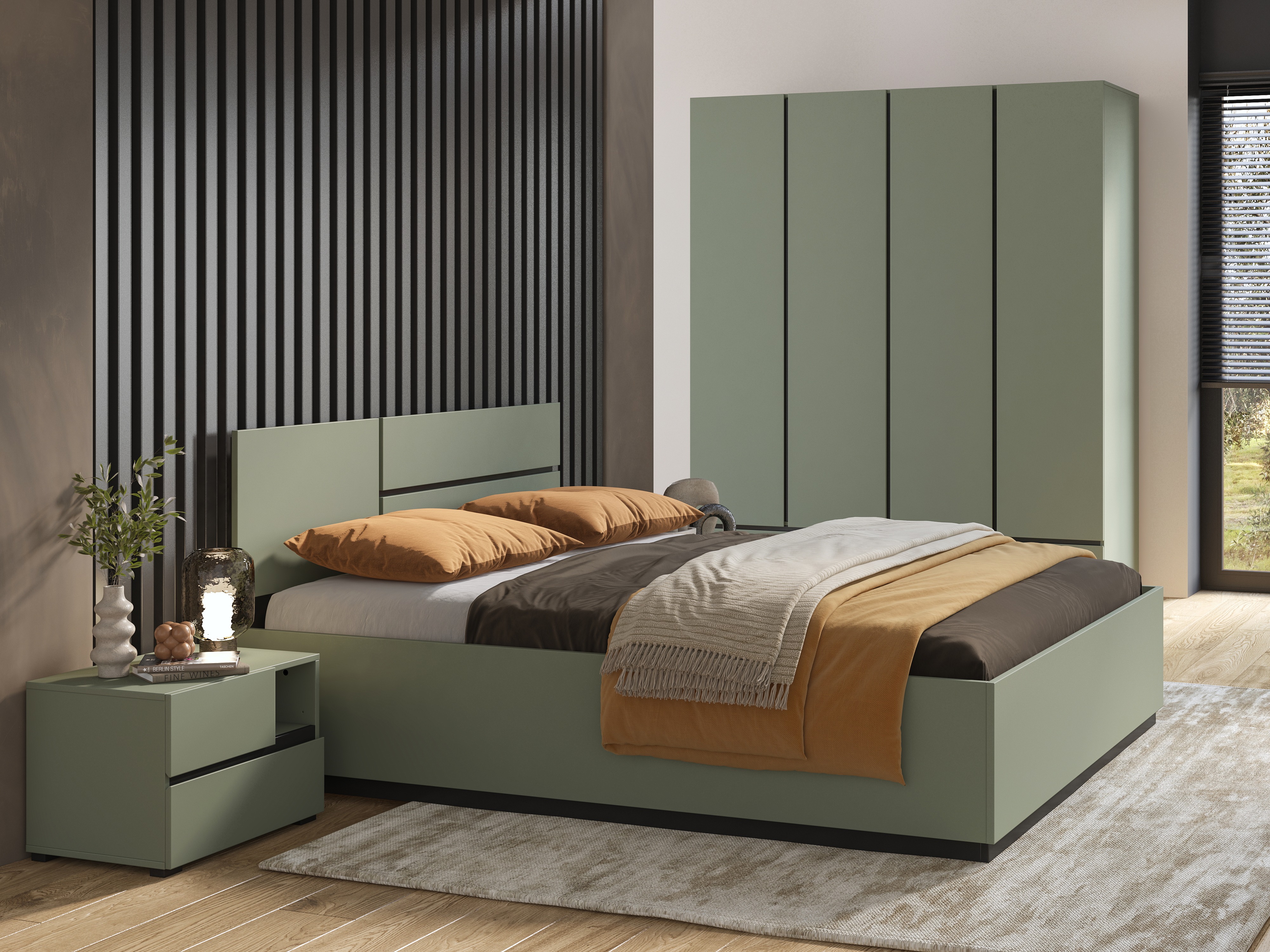 Set dormitor Alfere 124 (Verde)