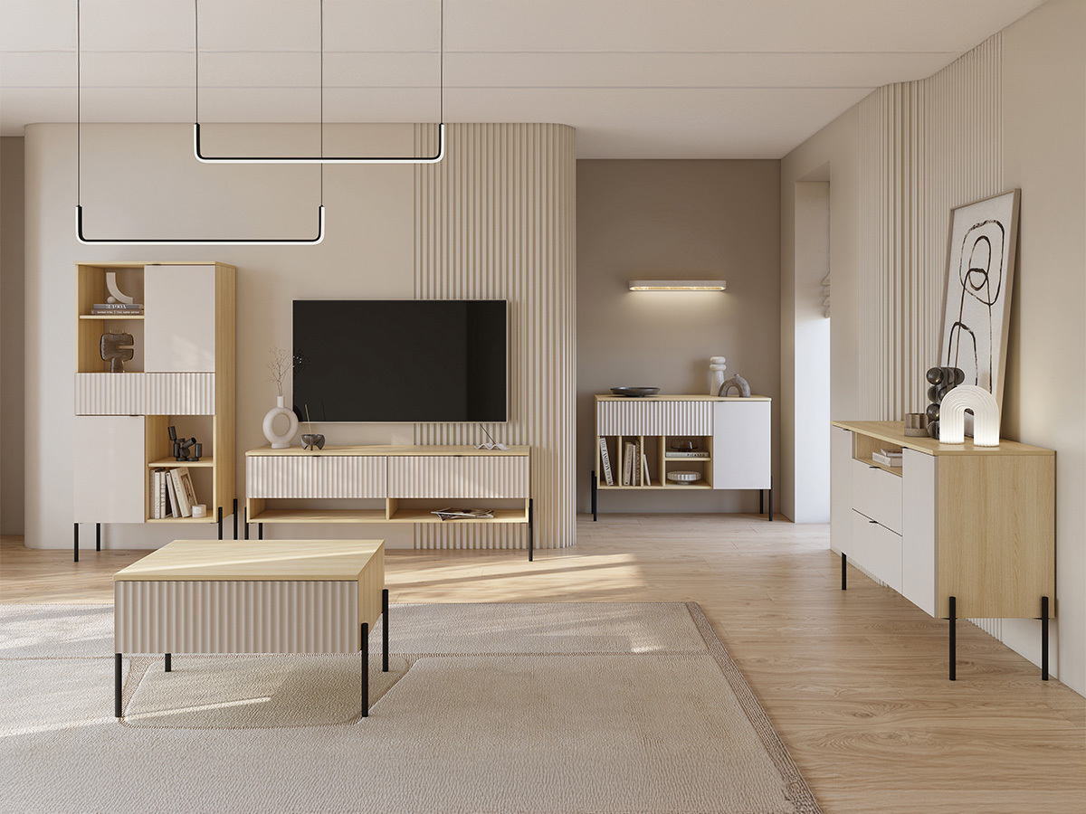 Set de living Levtenu 119 (Stejar + Cașmir)