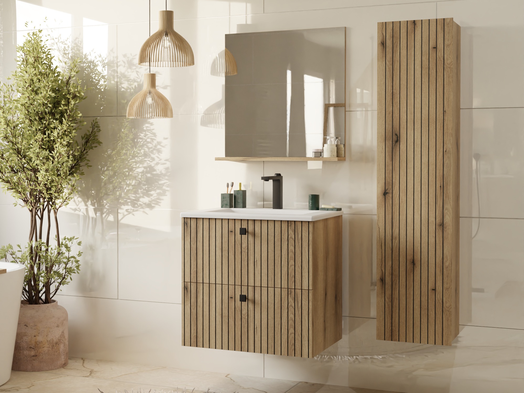 Cabinet de baie suspendat Mandeville 362 (Stejar)