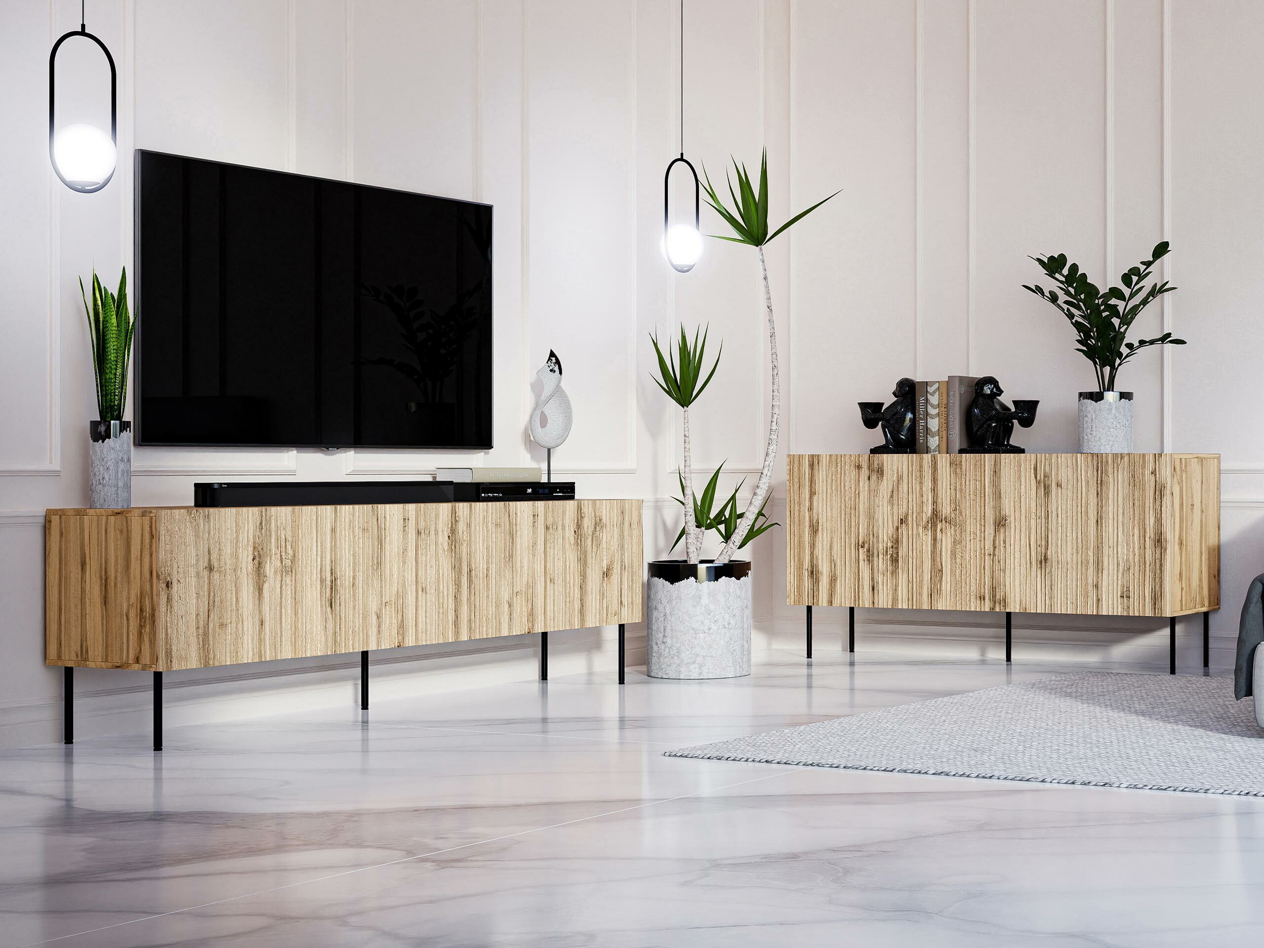 Bufet Lorelbo 100 (Stejar Wotan + Negru)