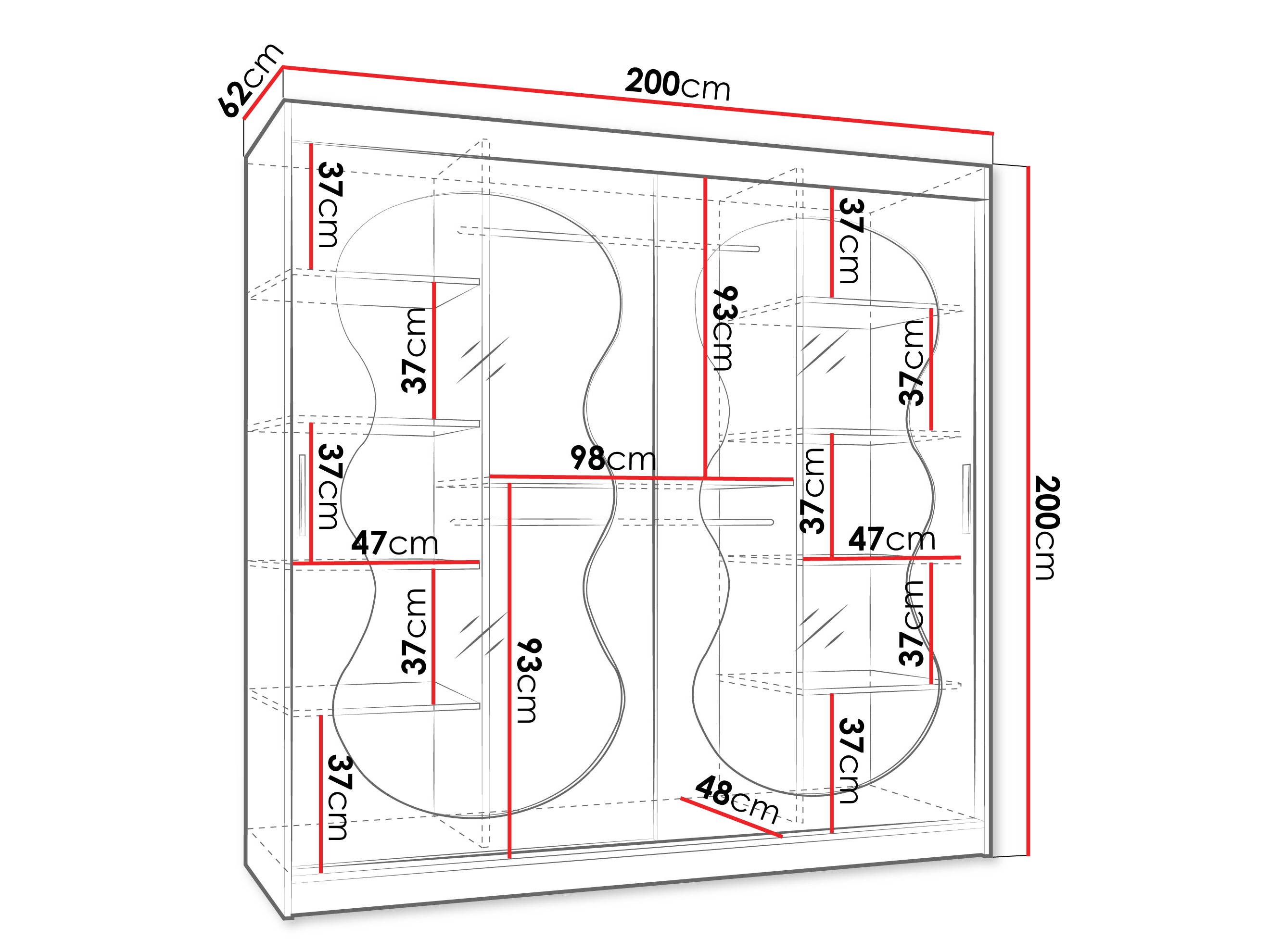 Dulap Hartford 532 (Negru)