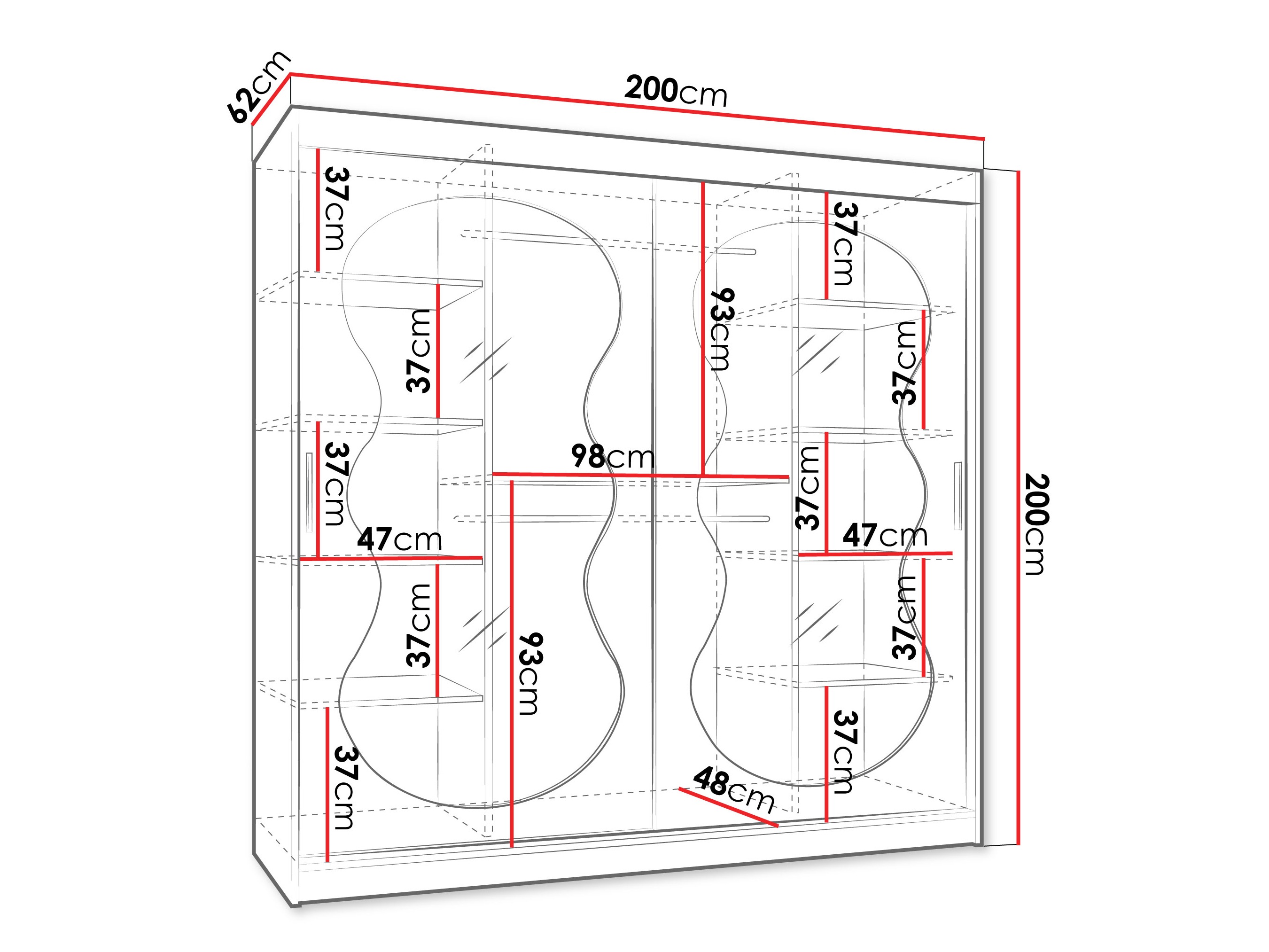 Dulap Hartford 532 (Negru)