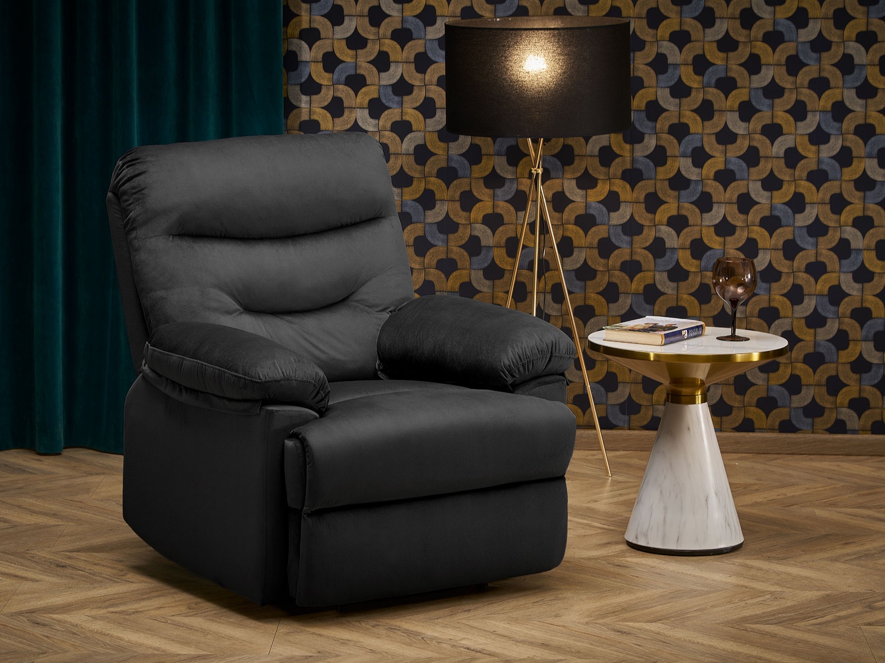Fotoliu recliner Houston Terra (Negru)