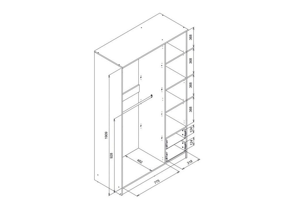 Dulap Orlando 222 (Alb)
