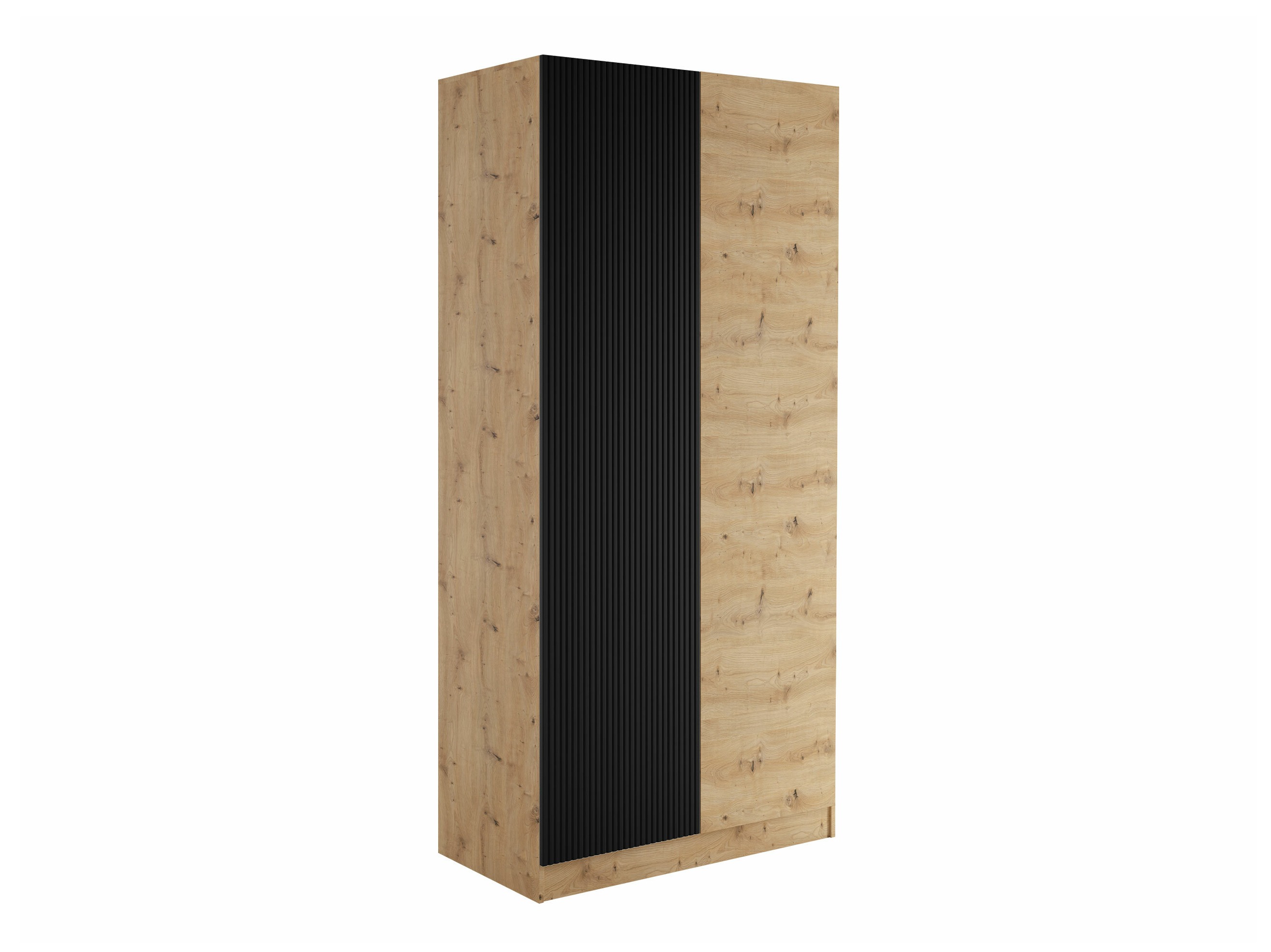 Dulap Lunole 113 (Stejar artizan + Negru)