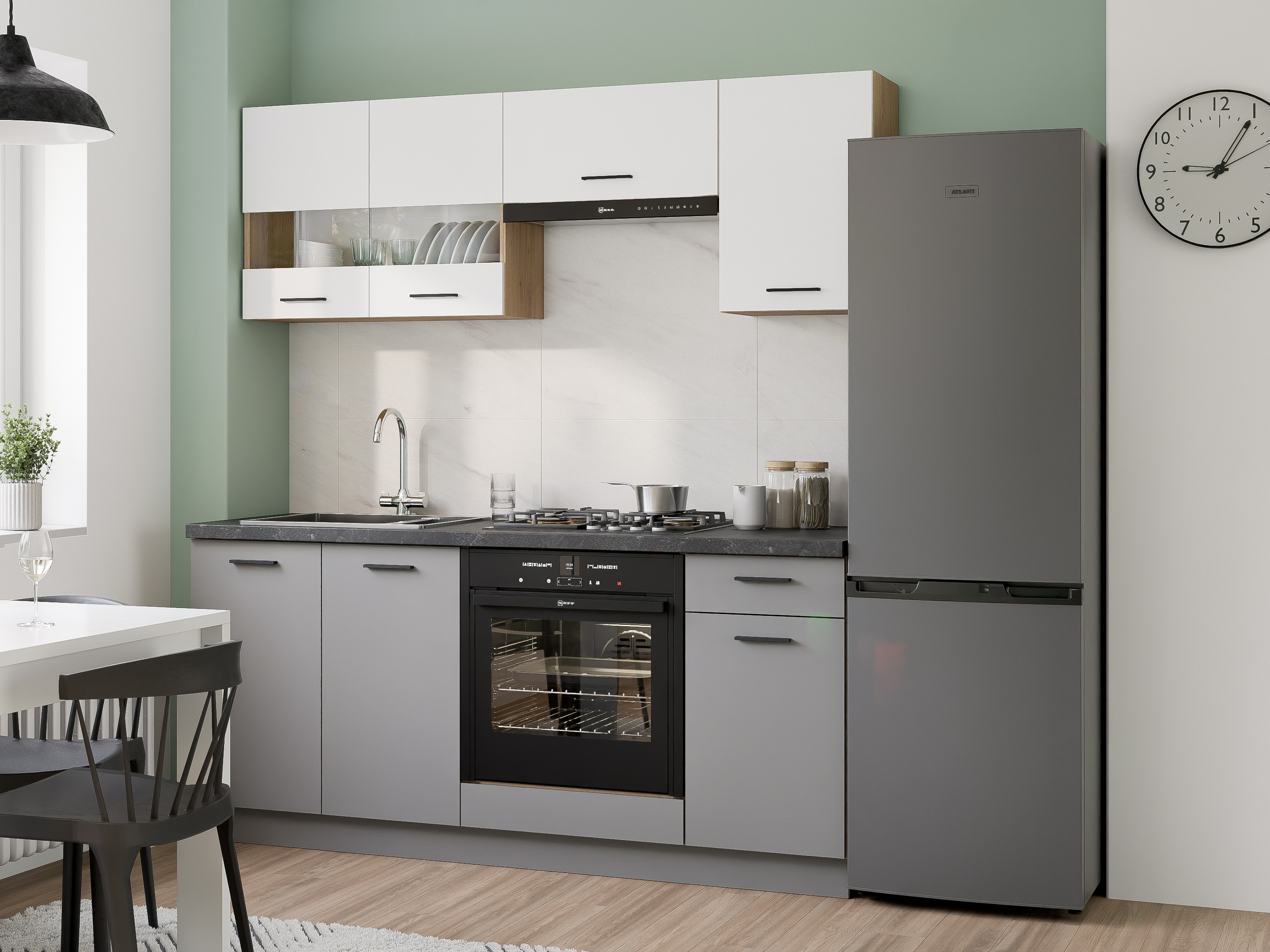 Dulap modular cu sertar și uși Ati Grey 102