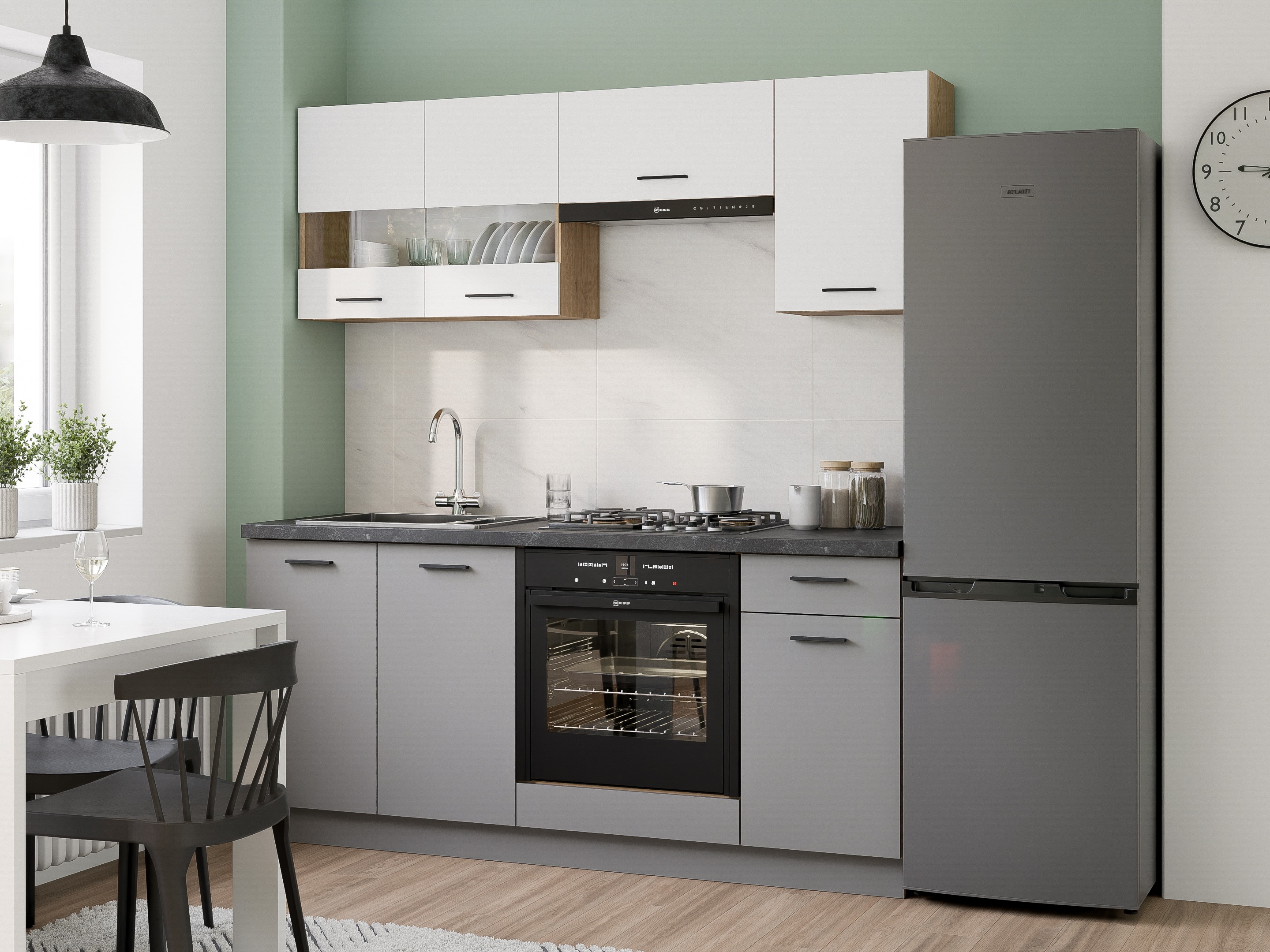 Dulap modular cu sertar și uși Ati Grey 104