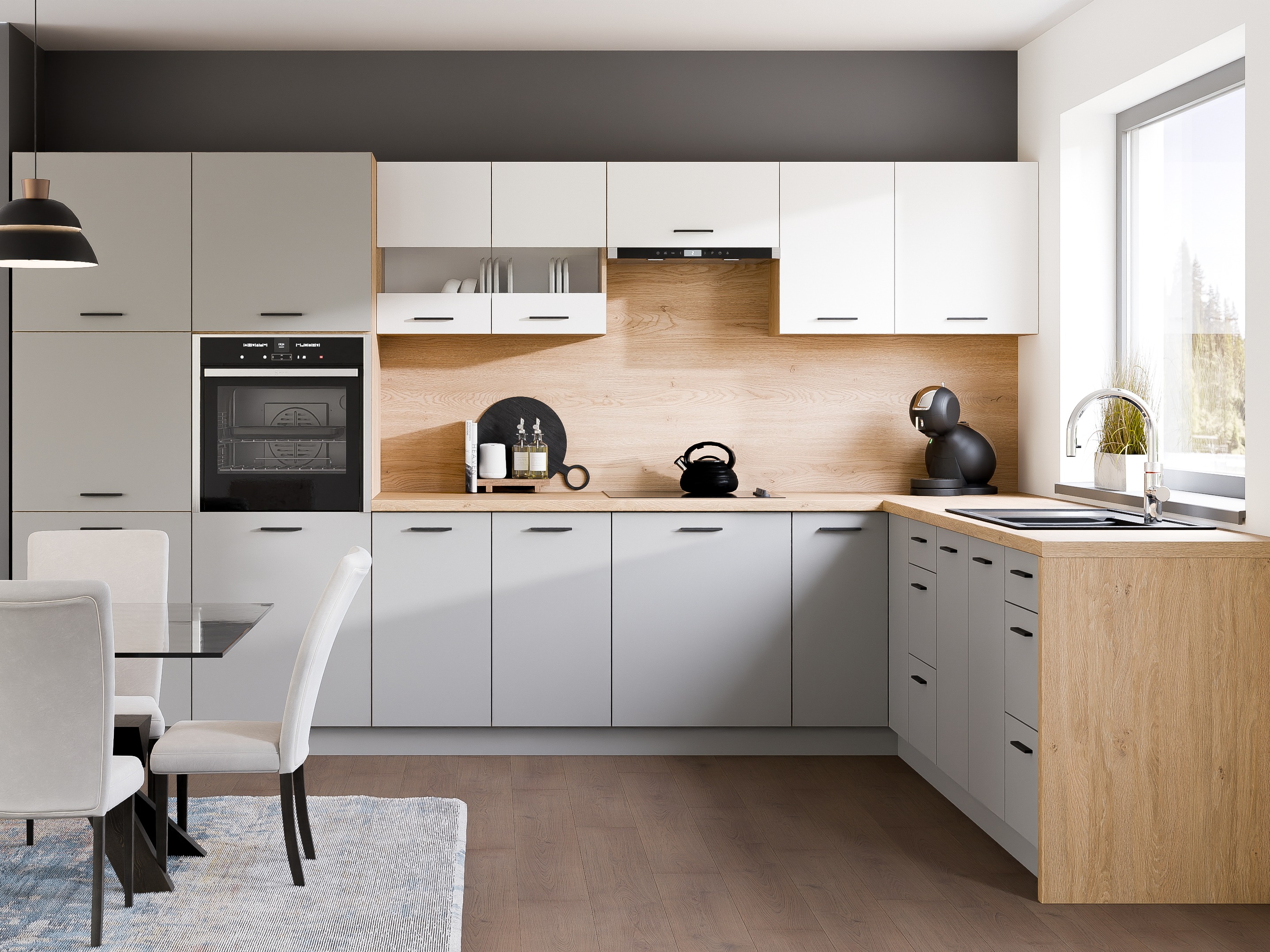 Dulap de colț modular Ati Grey 112