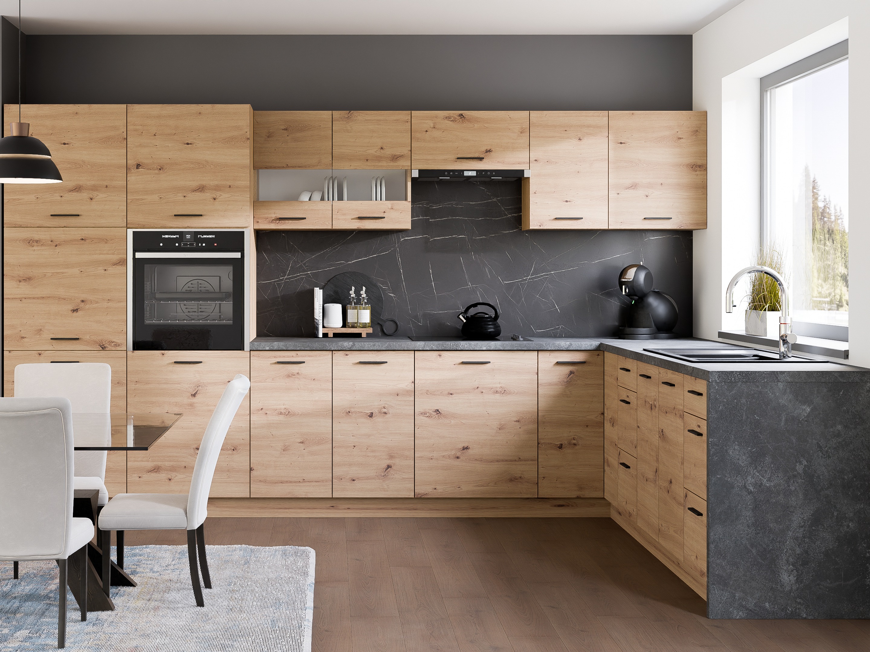 Dulap modular de colț pentru perete Ati Artisan 126