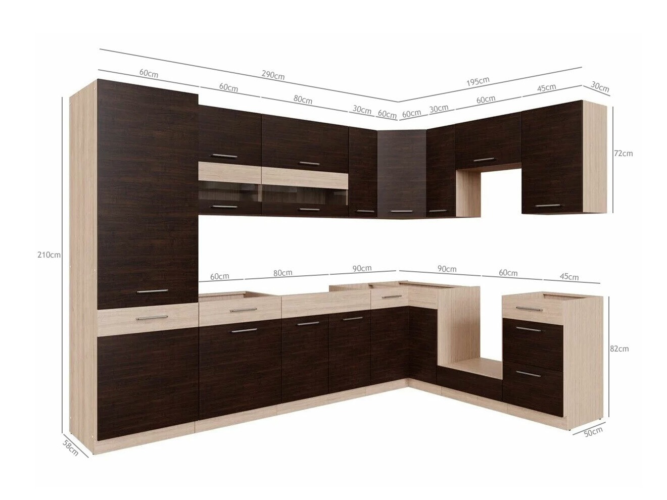 Set de bucătărie modular Mode Dark 129