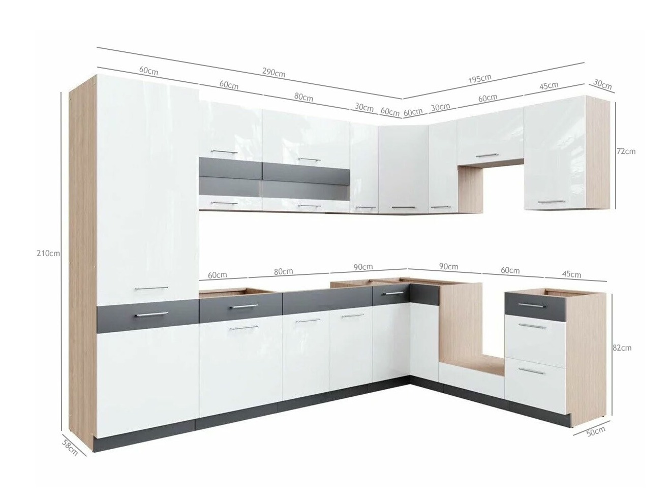 Set de bucătărie modular Mode White 130