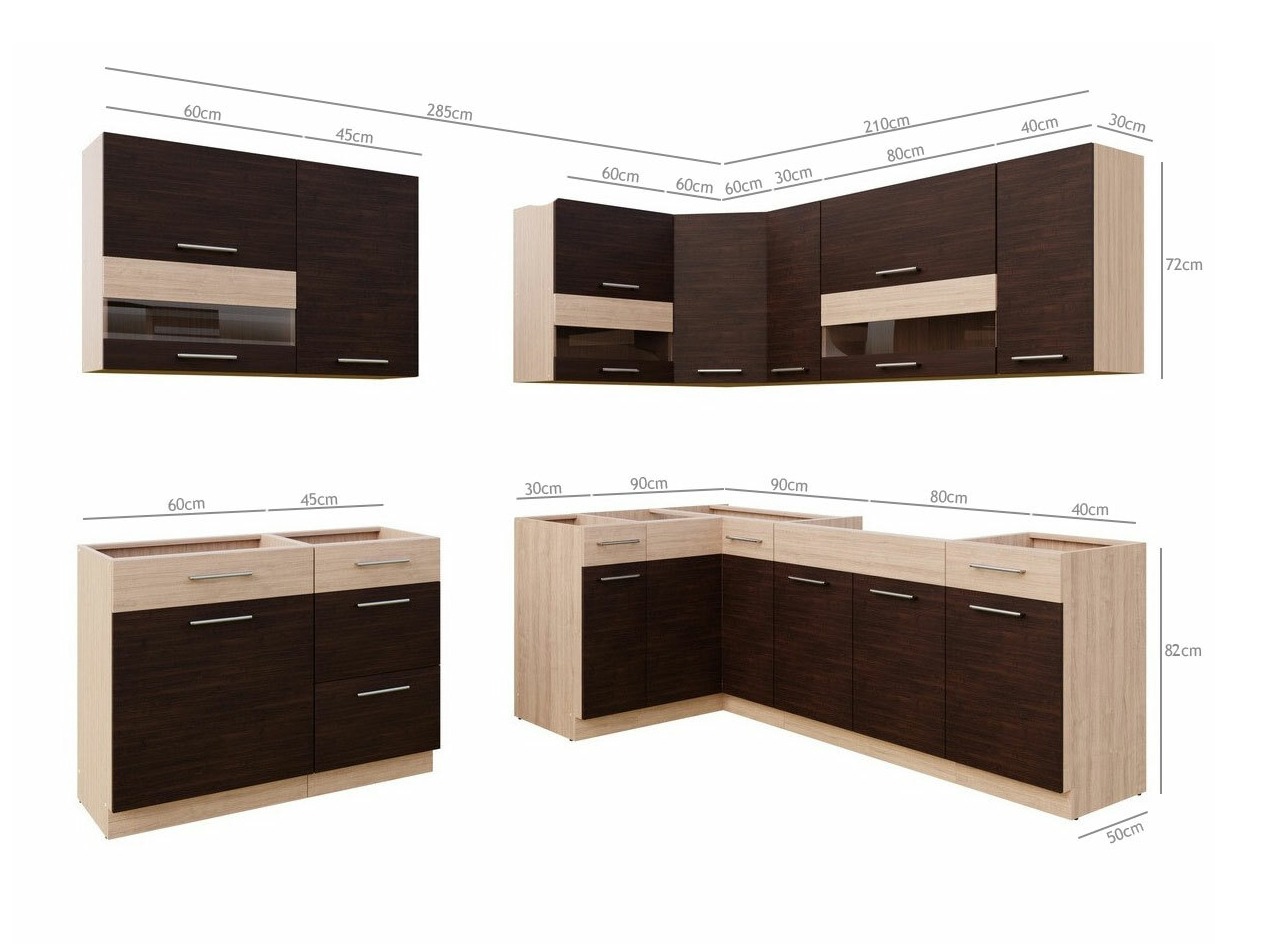 Set de bucătărie modular Mode Dark 130