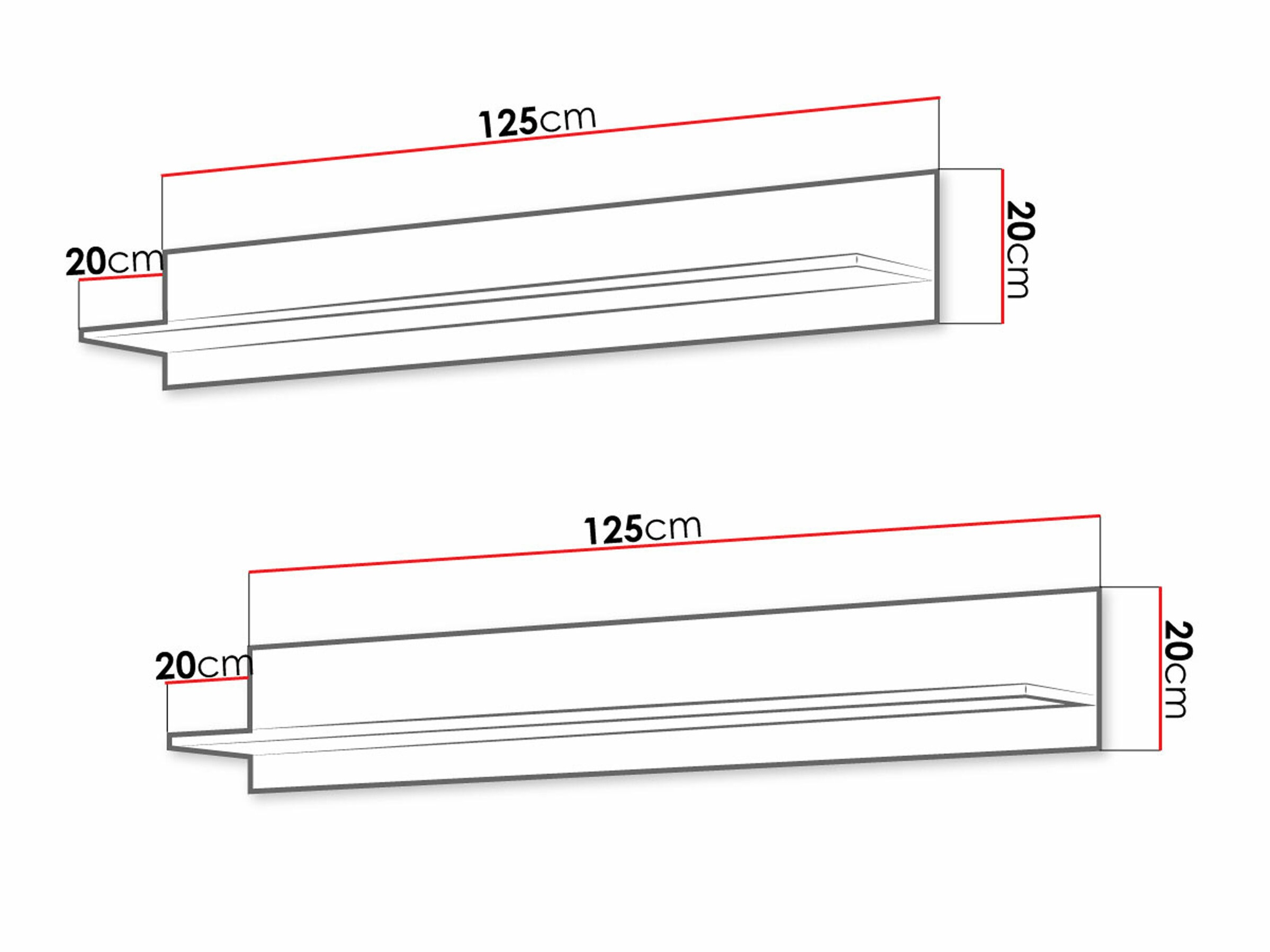 Set rafturi suspendate Tornola 104 (Stejar lefkas + Negru)