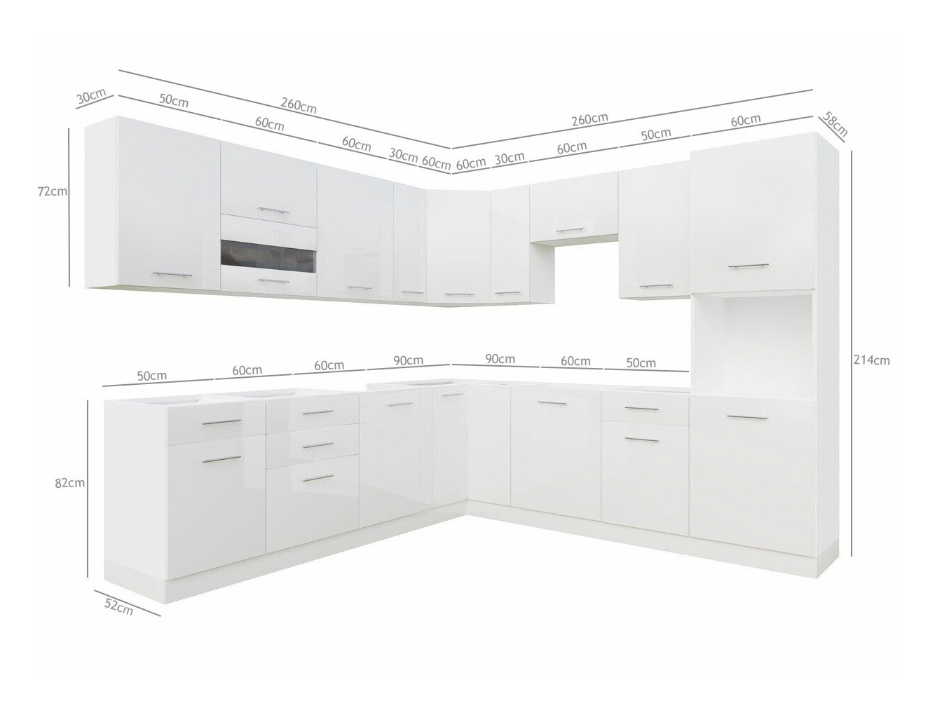 Set de bucătărie modular Tiffa White 150