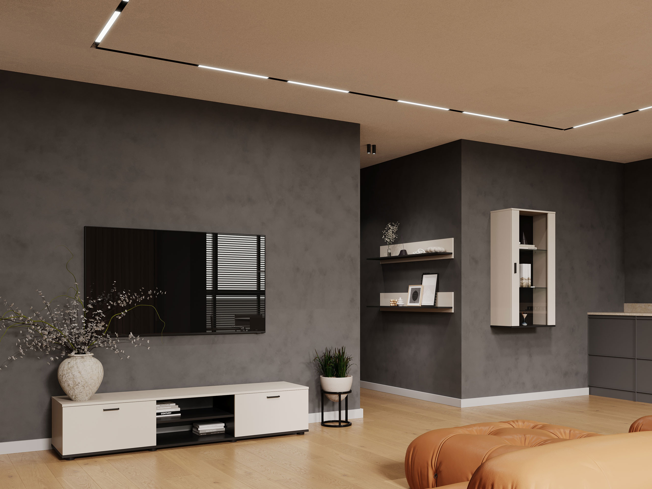 Set de living Tornola 113 (Cașmir + Negru)