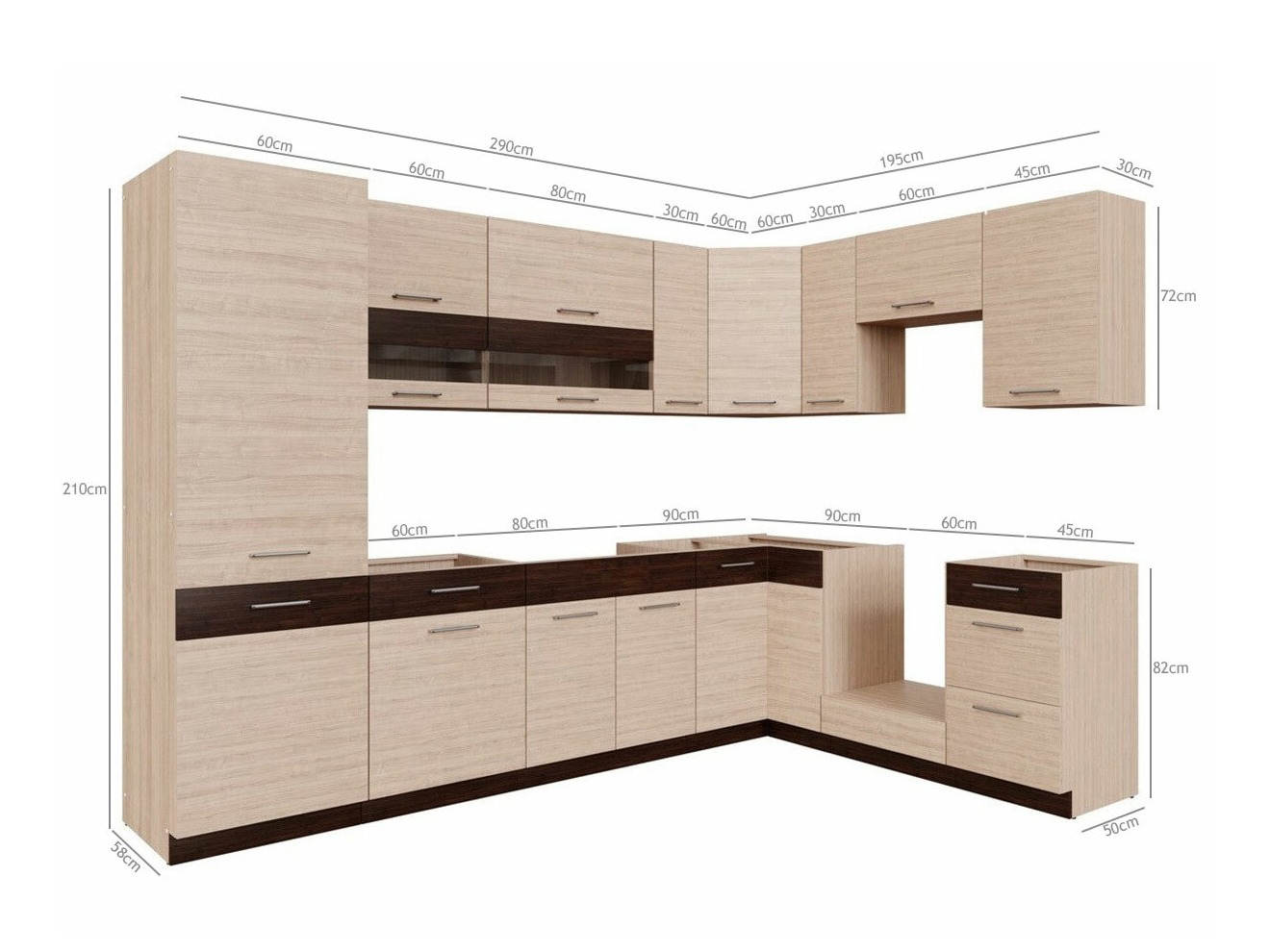 Set de bucătărie modular Mode Light 129