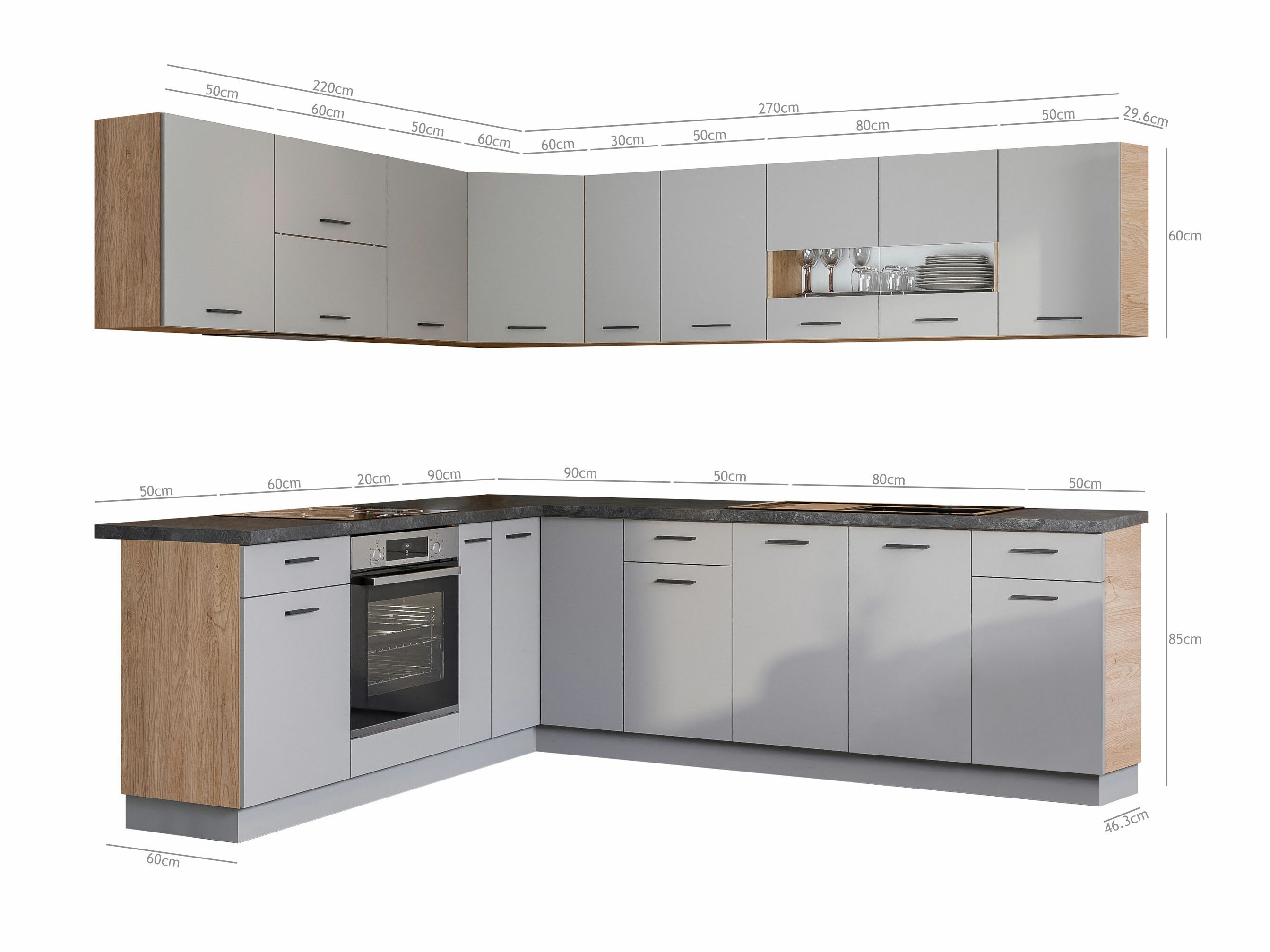 Set de bucătărie modular Ati Grey 131