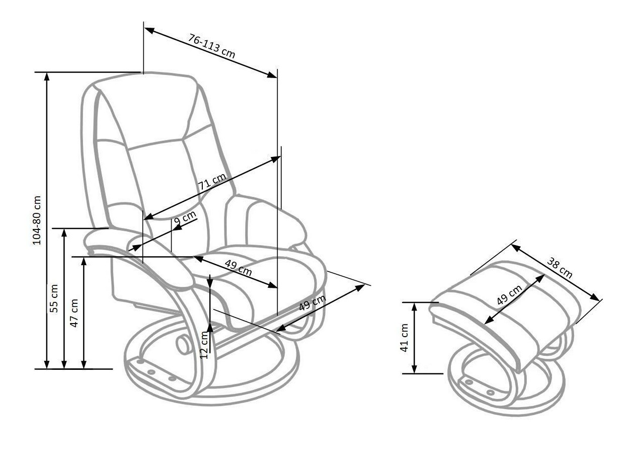 Fotoliu recliner Houston 573 (Negru)