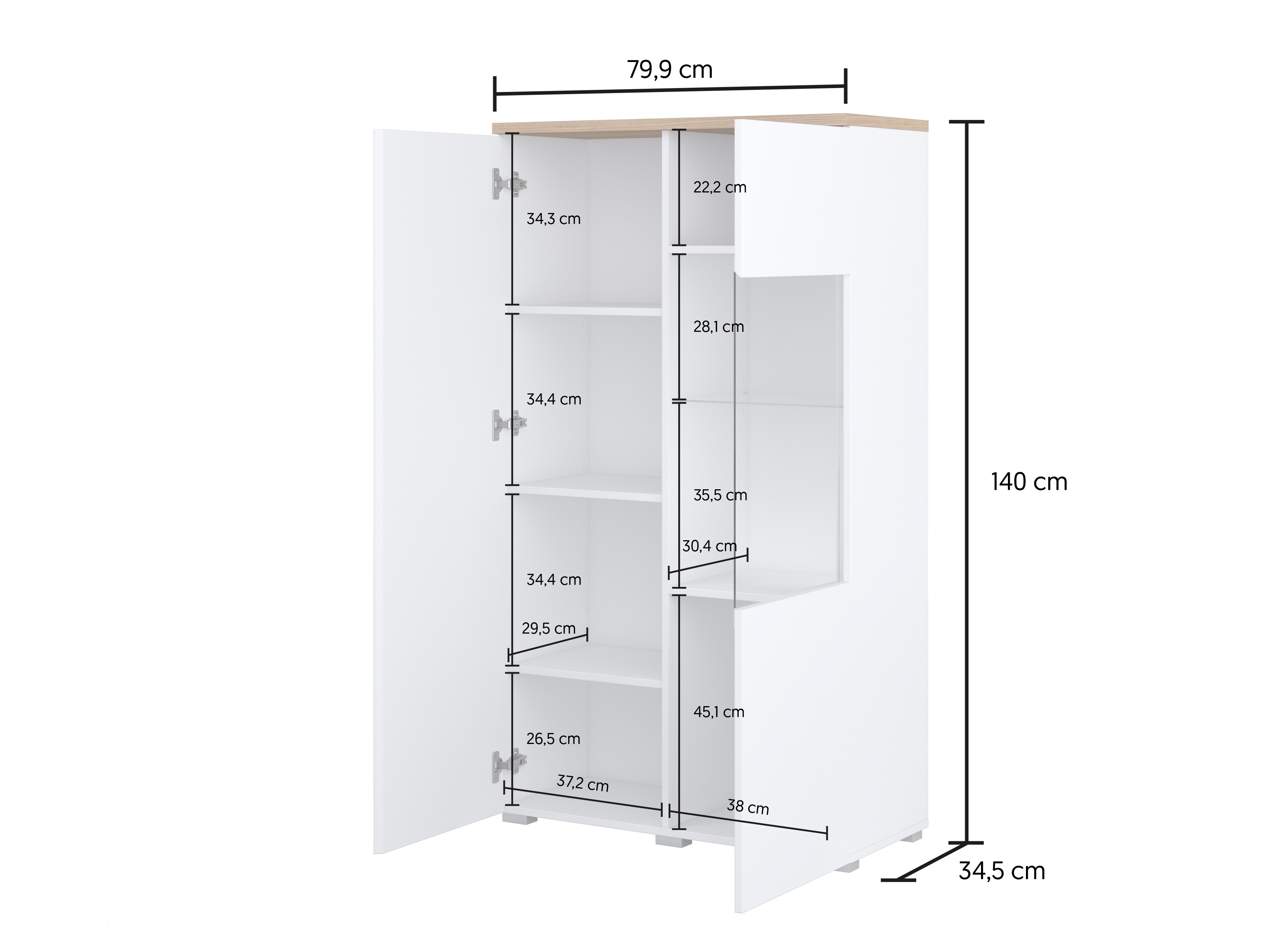 Raft Baletu 108 (Alb + Stejar)