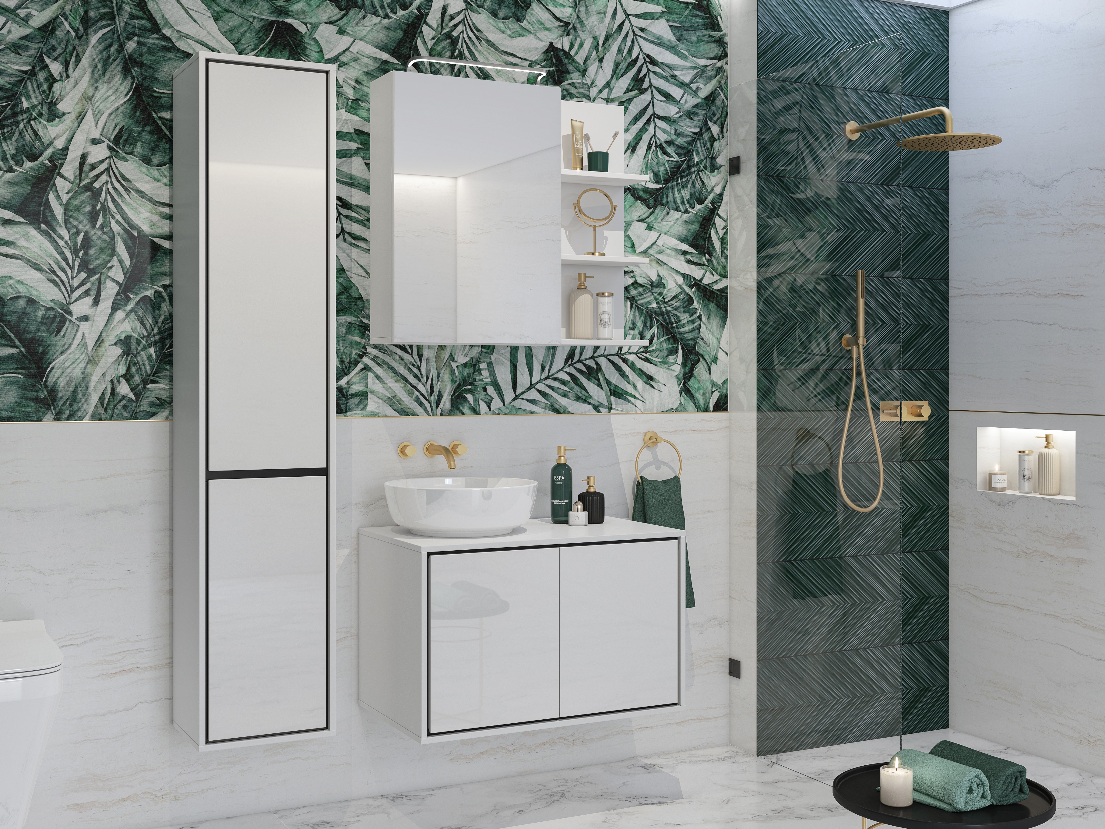 Set baie Tecavu 105 (Alb lucios + Alb)