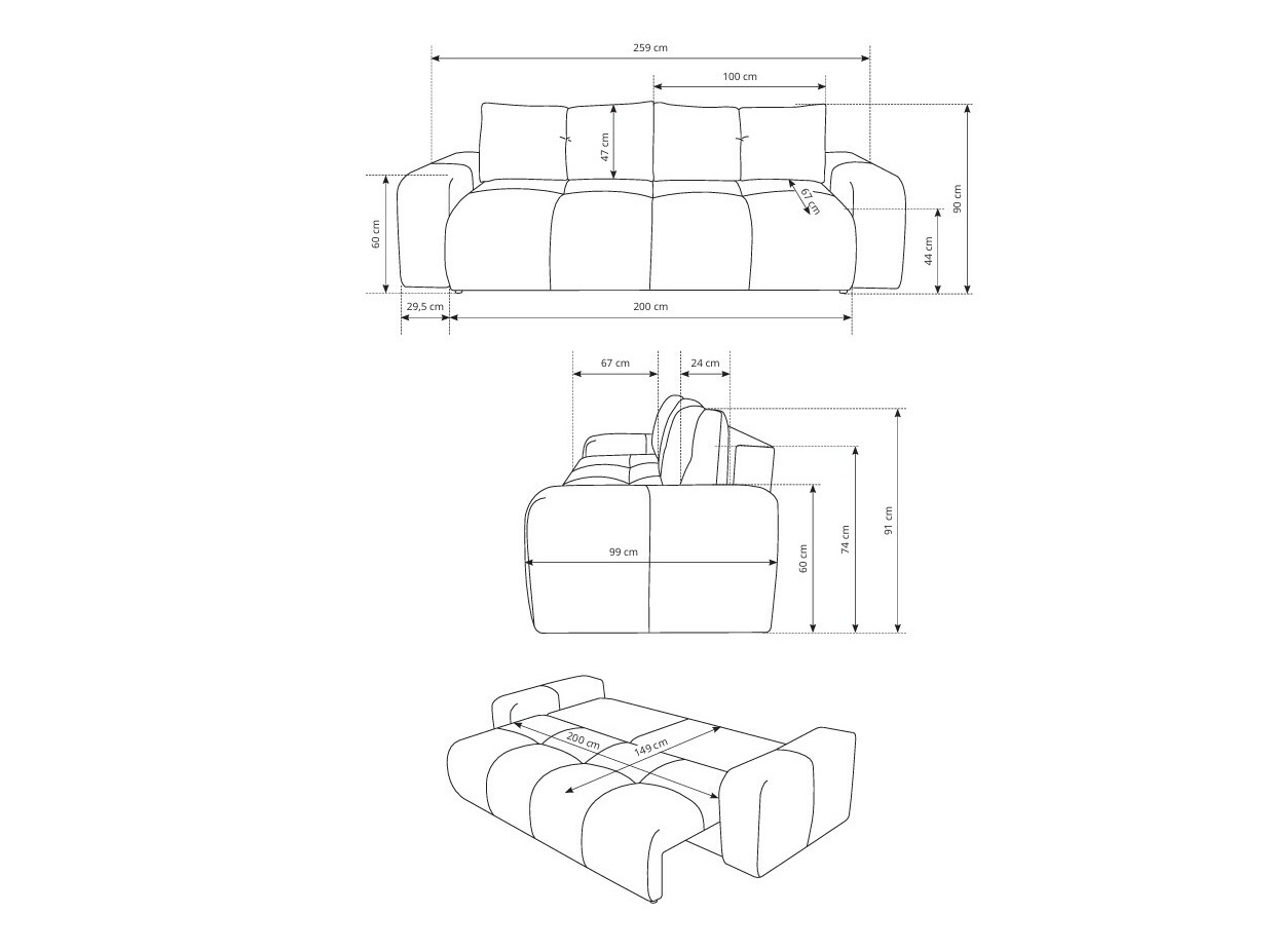 Canapea extensibilă Kingston 154 (Flow 02)