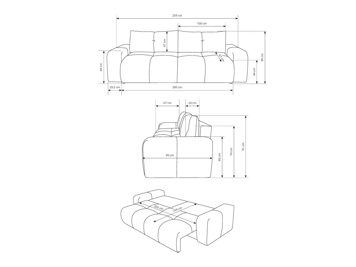 Canapea extensibilă Kingston 154 (Flow 17)