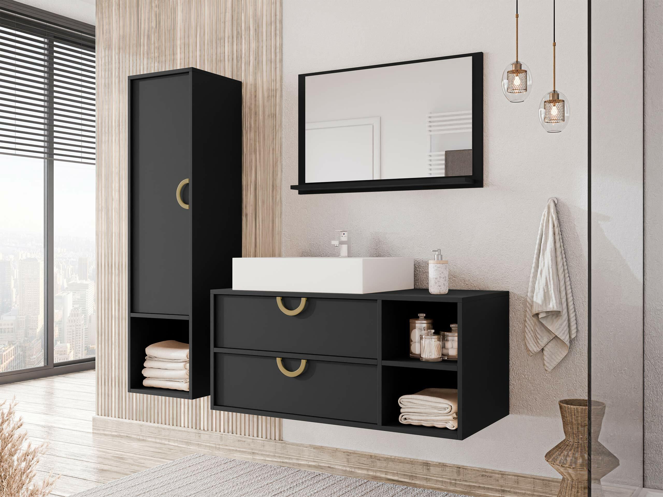 Cabinet atârnat pentru baie Sodalis (Negru)