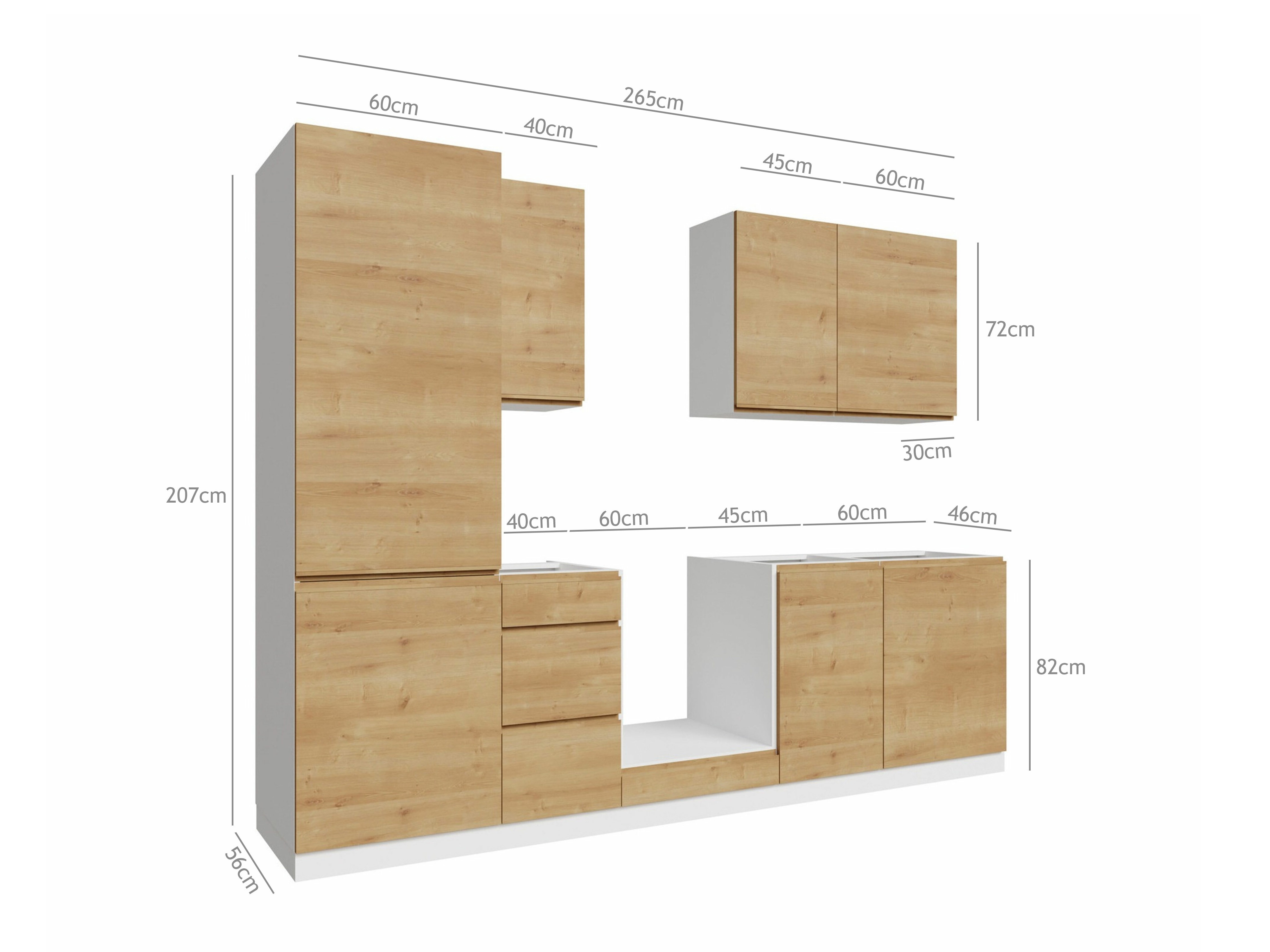 Set de bucătărie modular Soli Oak 162