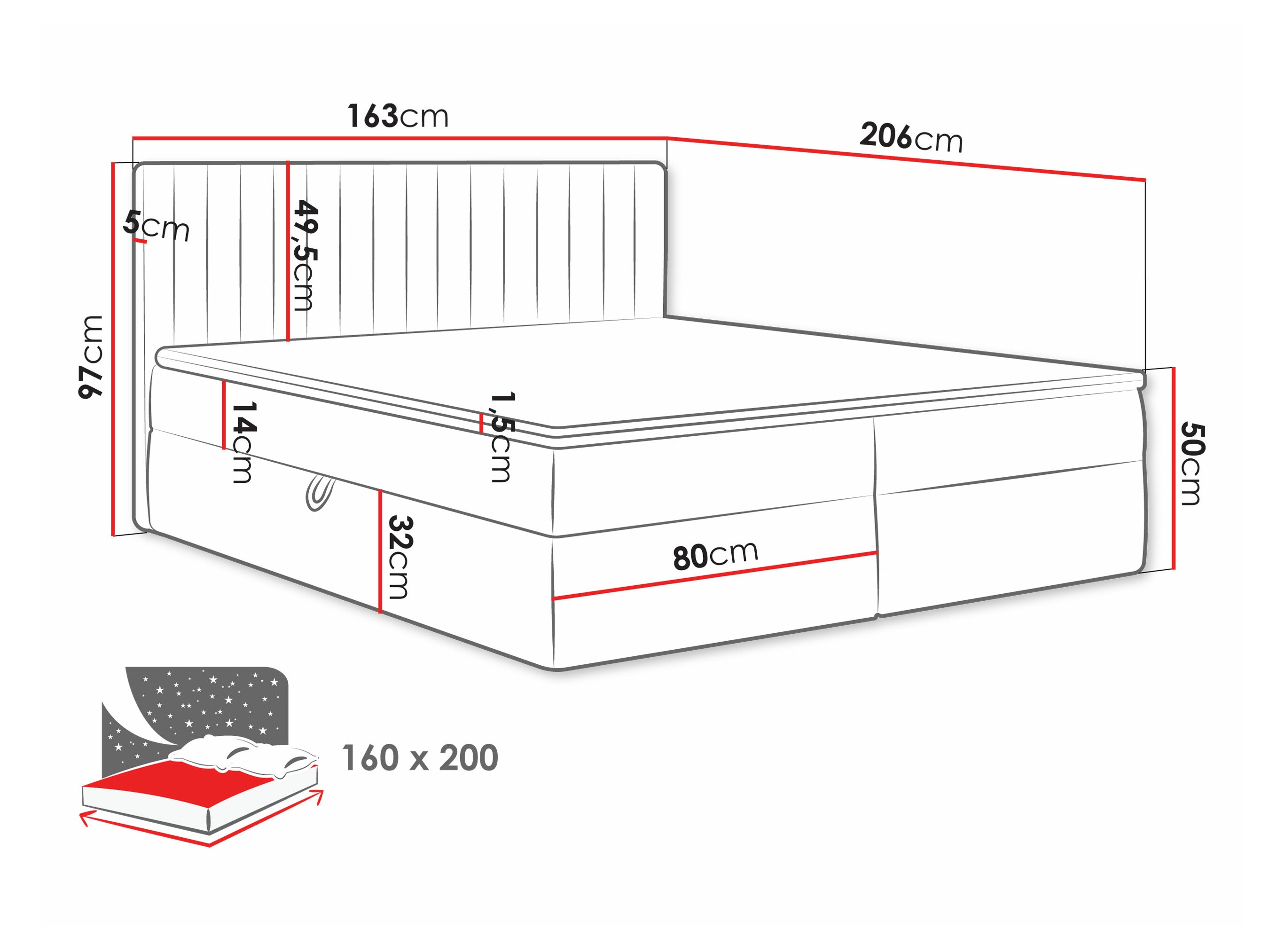 Pat boxspring Comfivo Apis I (Polo 872)