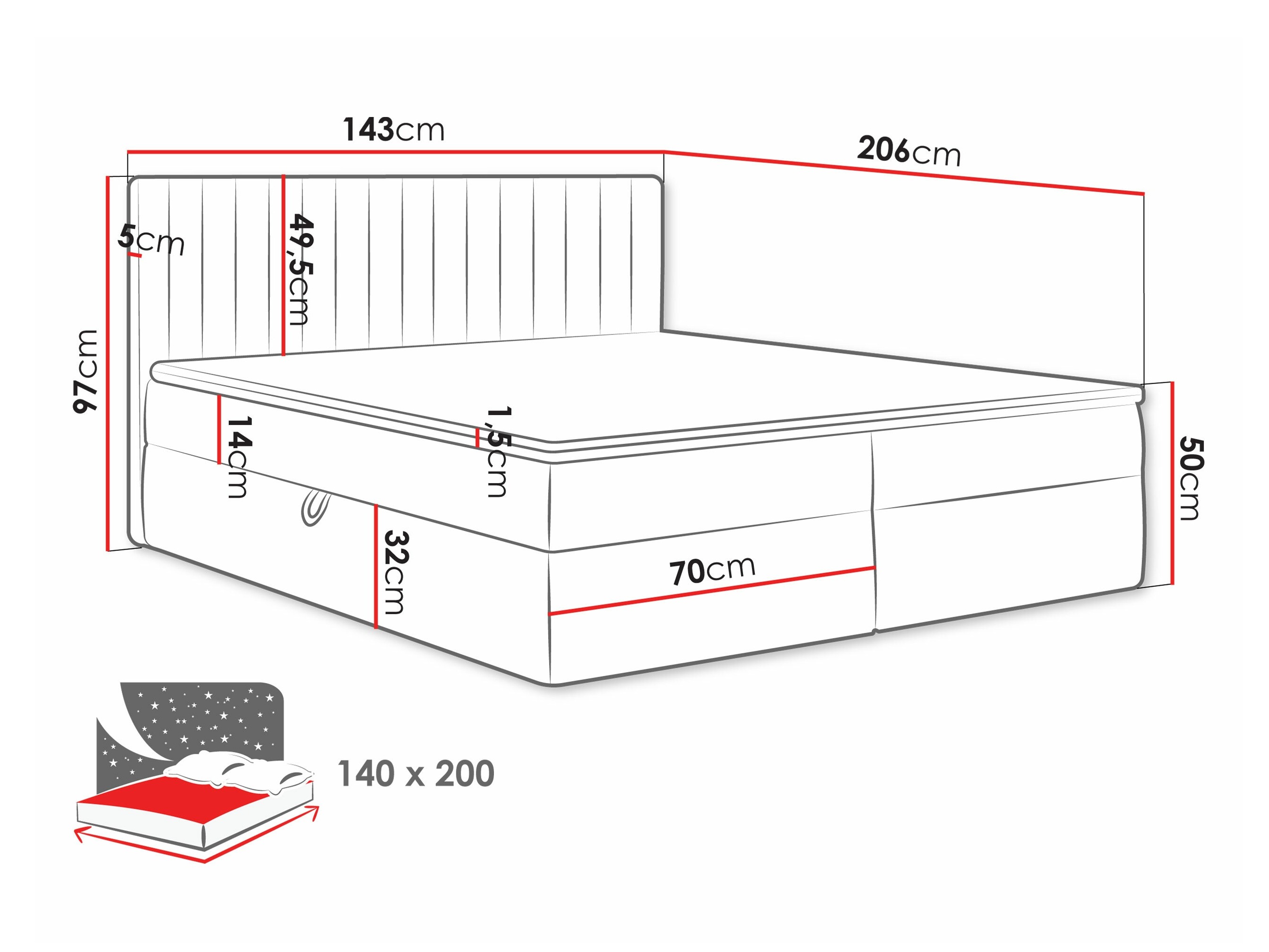 Pat boxspring Comfivo Apis I (Polo 882)